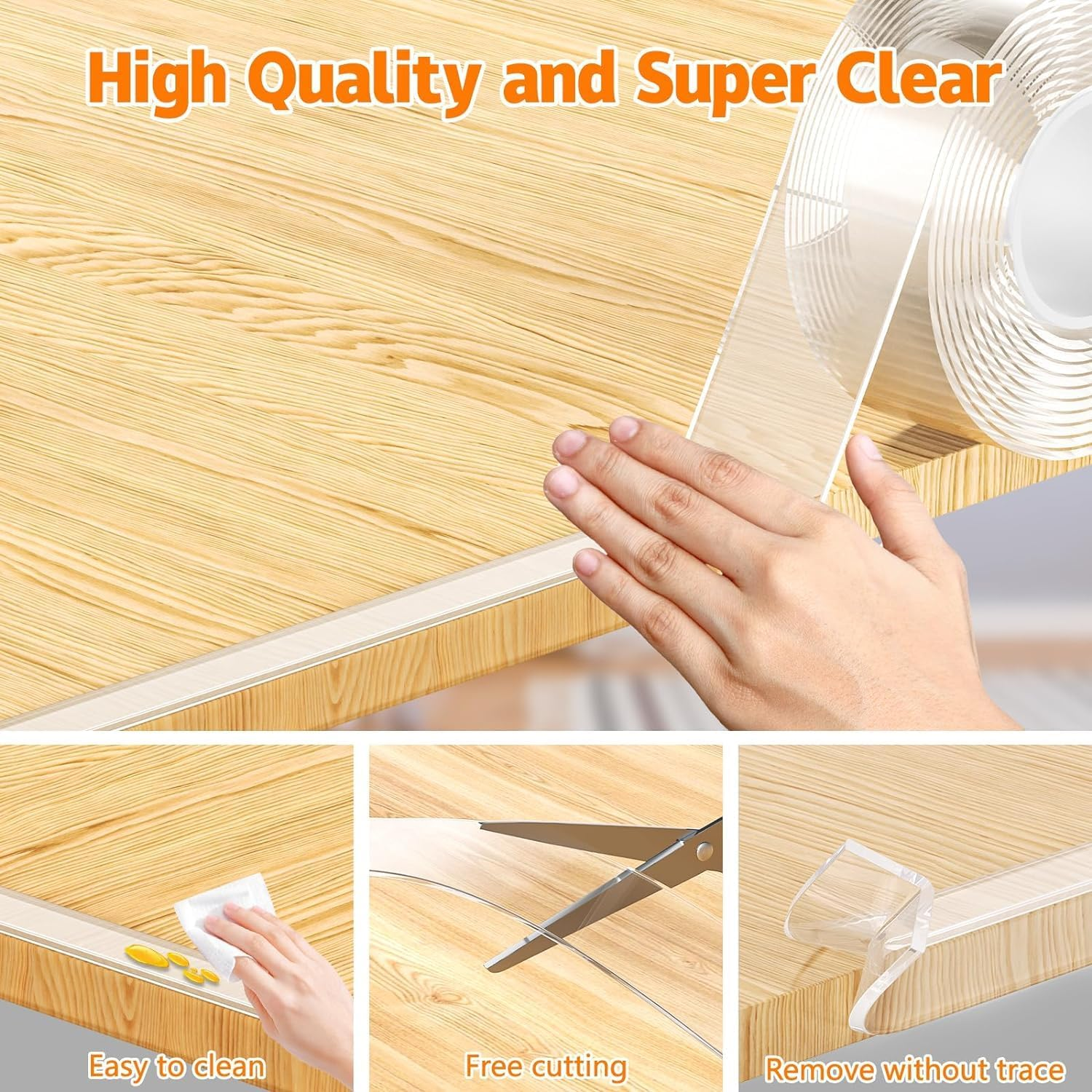 Edge Protector Strip Clear, 6.6FT Edge Protector for Baby,Baby Proofing Corner Protectors,Furniture Corner Guard & Edge Safety Bumpers,Soft Corner Protectors with Strong Adhesion 1.18In Width image number 2