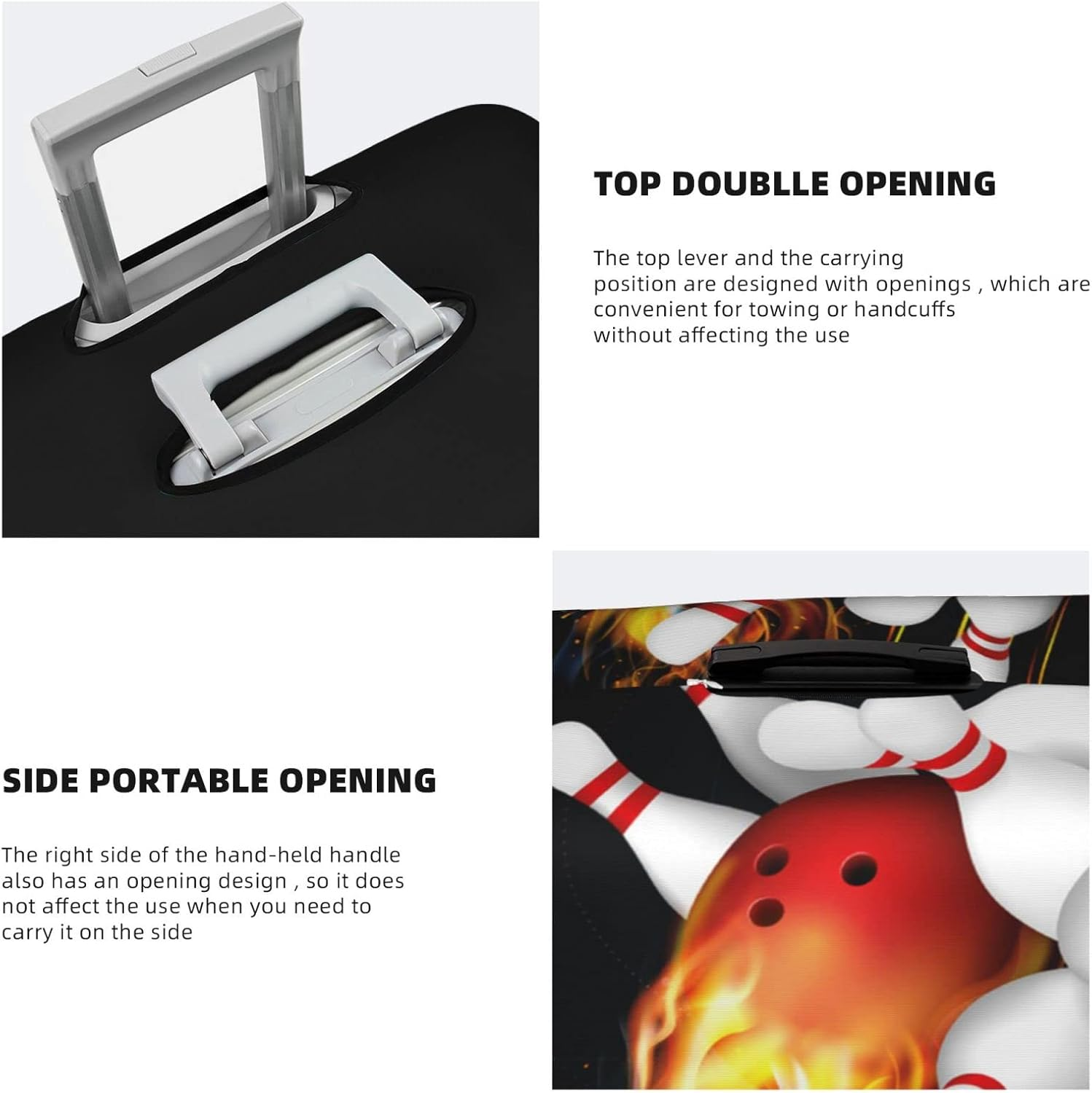 Bowling Ball Luggage Cover Anti-Scratch Suitcase Protector Fits 18-32 Inch Luggage image number 1