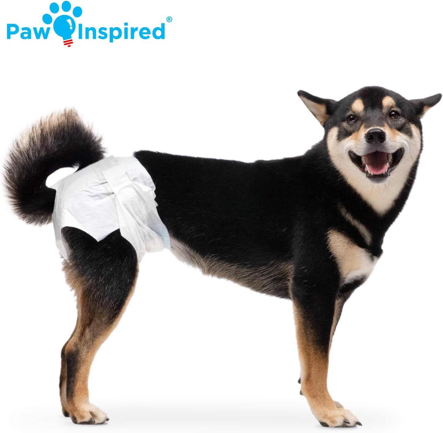 Paw Inspired 32Ct Disposable Dog Diapers | Female Dog Diapers Ultra Protection | Diapers for Dogs in Heat, Excitable Urination, or Incontinence (Medium) image number 4