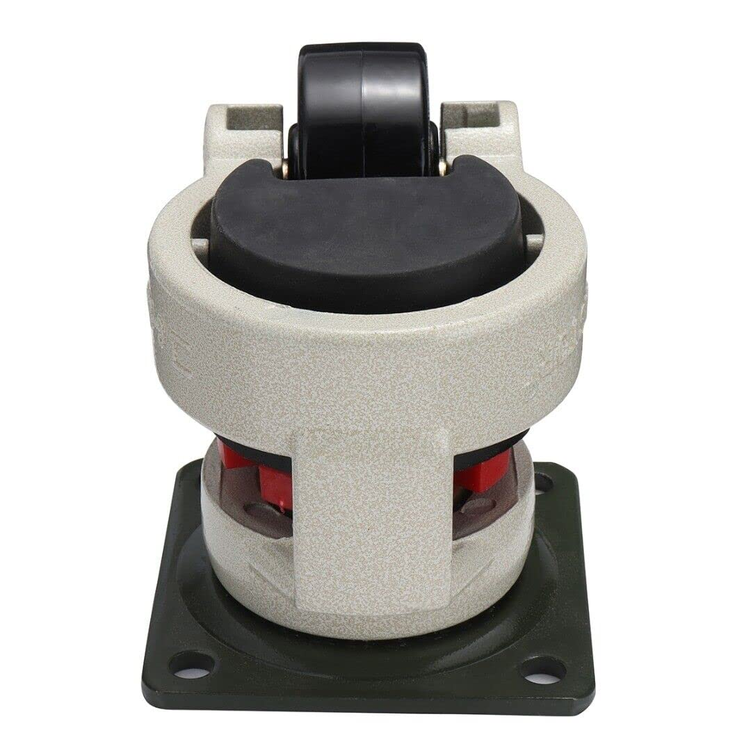 4 Pieces/Set GD-80F Leveling Casters Swivel Workbench Adjustable & Retractable Wheels for Home Furniture Cart image number 4