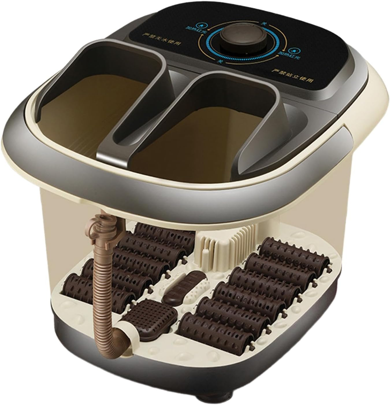 JAYIOLA Foot Bath Foot SPA with Red Light Electric Constant Temperature Feet Soaking Tub Foot Bath Bucket, Gray - Gray image number 4