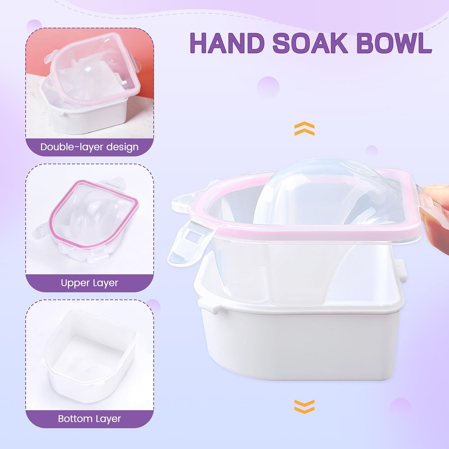 Nail Soaking Bowl (Nail Soaking Bowl 2PCS & Cuticle Pusher Set) image number 2