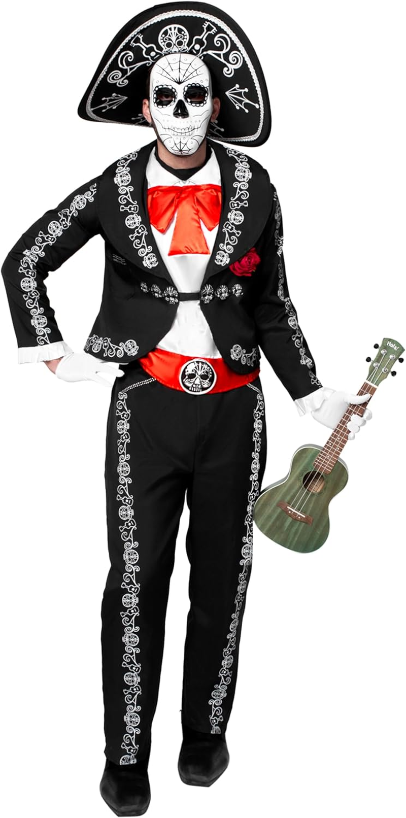 Spooktacular Creations Halloween Mens Day of the Dead Costume, Mariachis Skeleton Costume image number 5