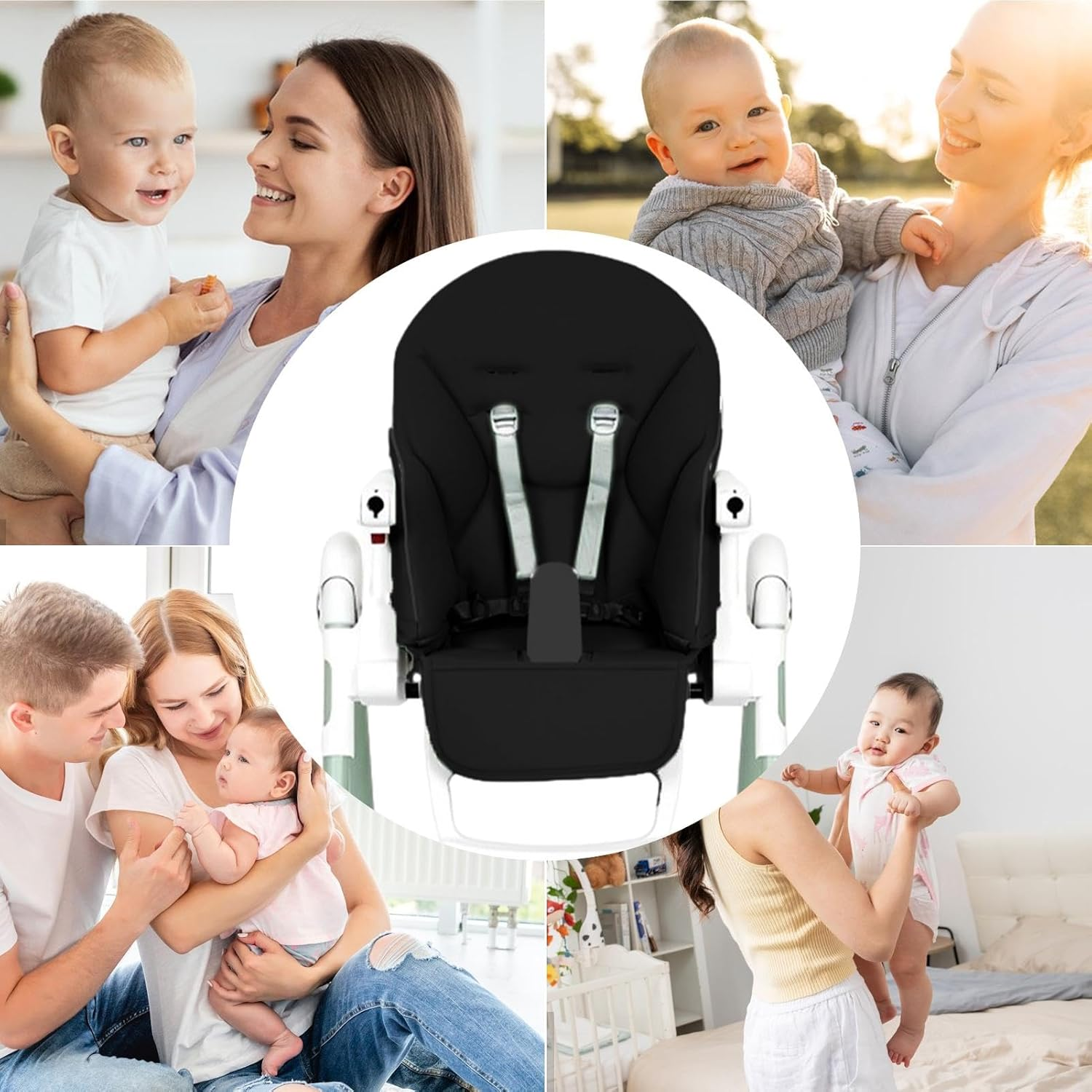 Baby High Chair Cushion, High Chair Cushion Replacement, Baby High Chair Seat Cushion Liner Mat Pad Cover, Breathable High Chair Pad, Baby Chair Cushion for Peg-Perego,Siesta Zero3,Baoneo, Kosmic Jan&eacute; - Beige image number 3