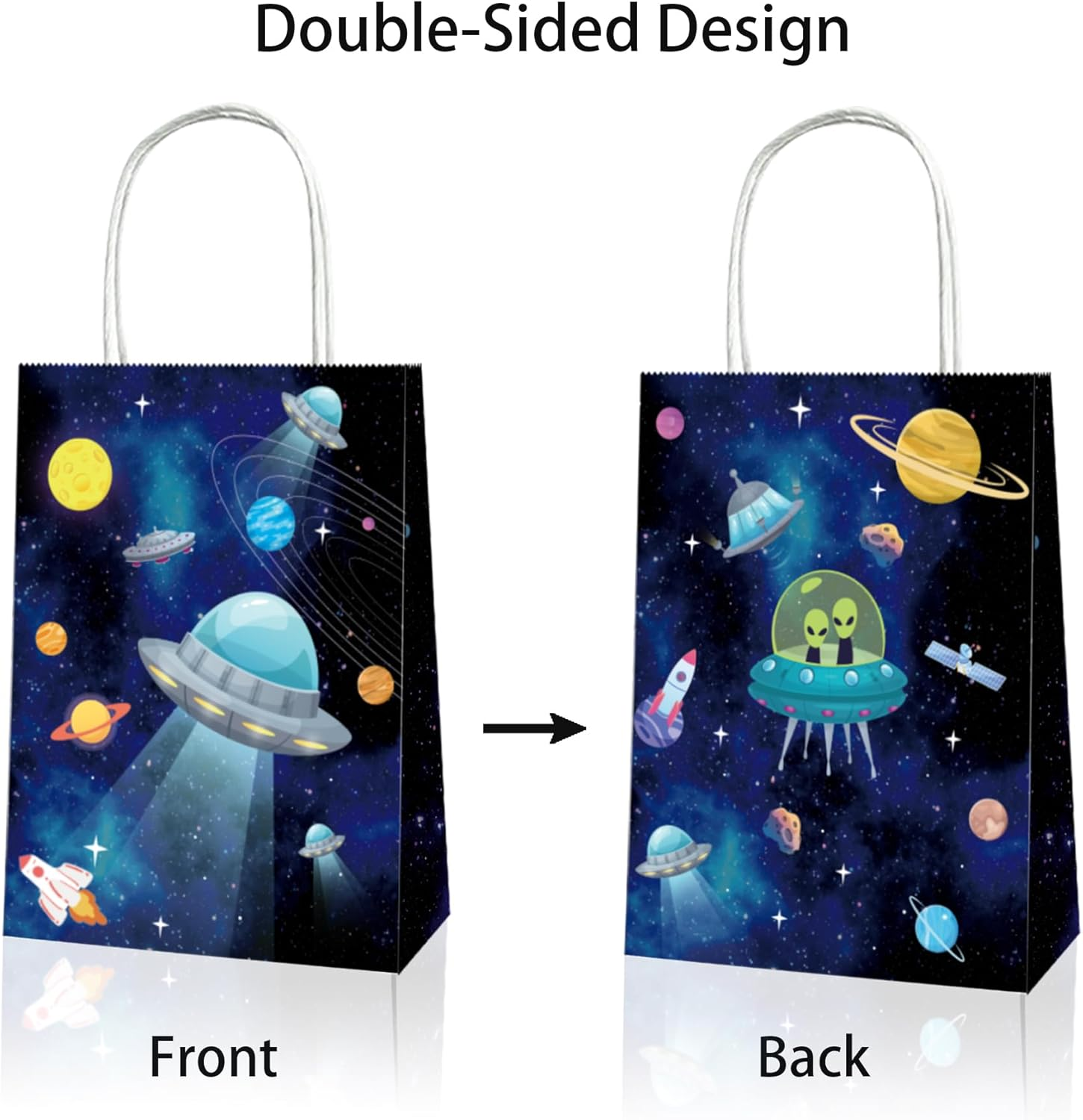 Yamibobo 16 Pack Outer Space Galaxy Party Favor Bags, 21*16*8Cm, Perfect for Kids' Space Themed Birthday Parties, Baby Showers, Themed Parties image number 6