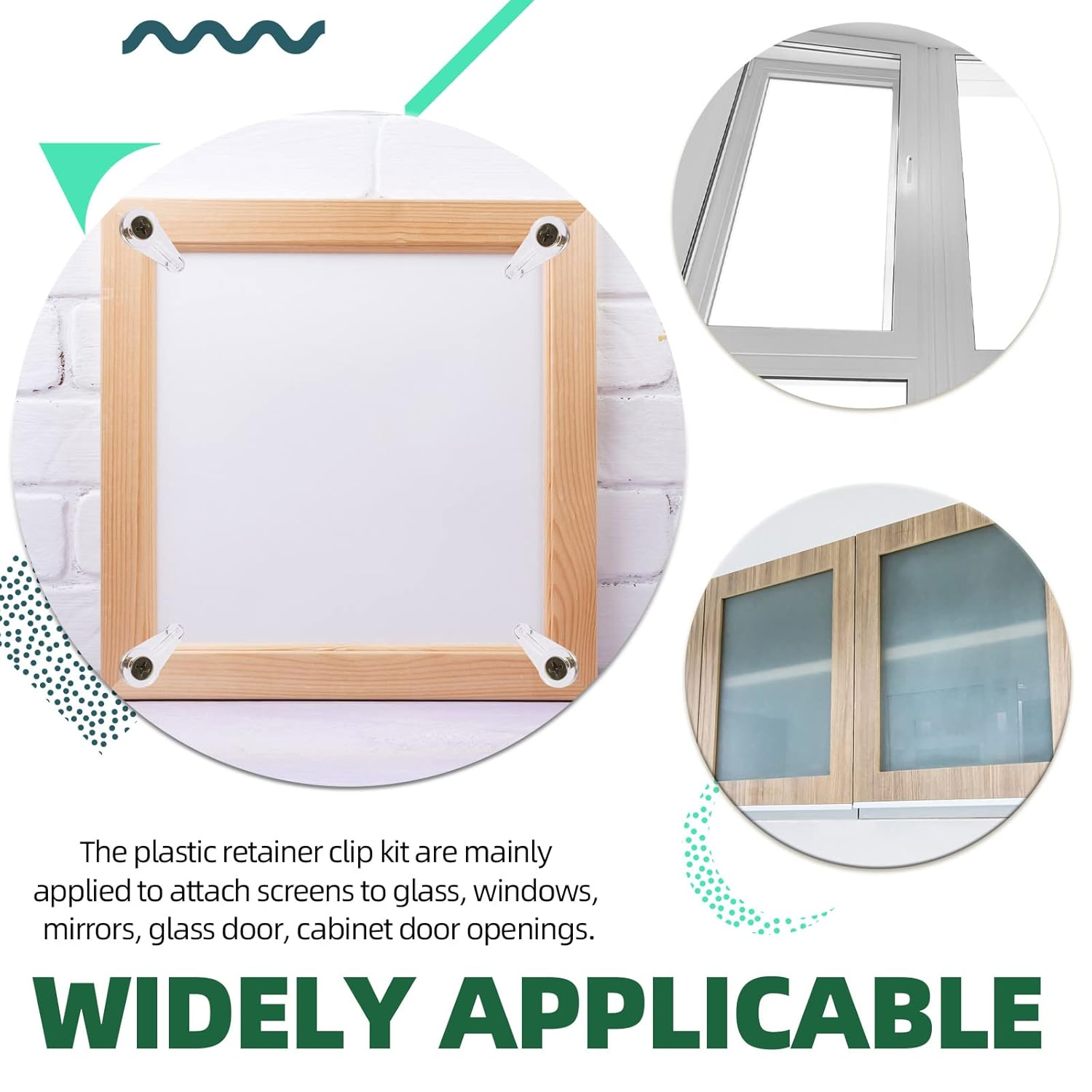 Keadic 240Pcs Plastic Cabinet Door Glass Retainer Clips Assortment Set with Screws, 5Mm Offsets Transparent/White/Black/Brown Glass Window Screen Door Clip Holders for for Fixing Mirror Cabinet Door image number 5