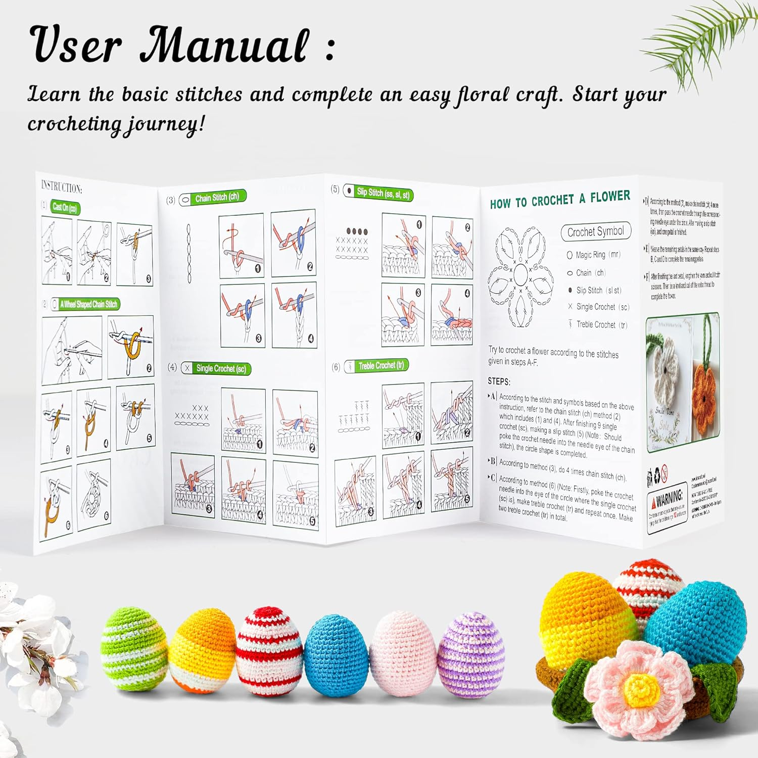 113 Piece Crochet with Yarn Set&ndash;1600 Yards Assorted Yarn 73PCS Crochet Accessories Set Including Ergonomic Hooks, Knitting Needles & More Ideal Beginner Kit image number 2