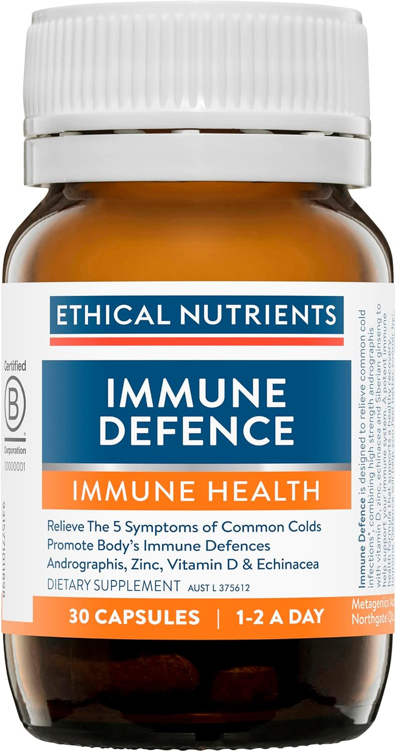 Ethical Nutrients Immune Defence - Relieves the 5 Symptoms of Common Colds & Supports Immunity - 30 Capsules image number 2