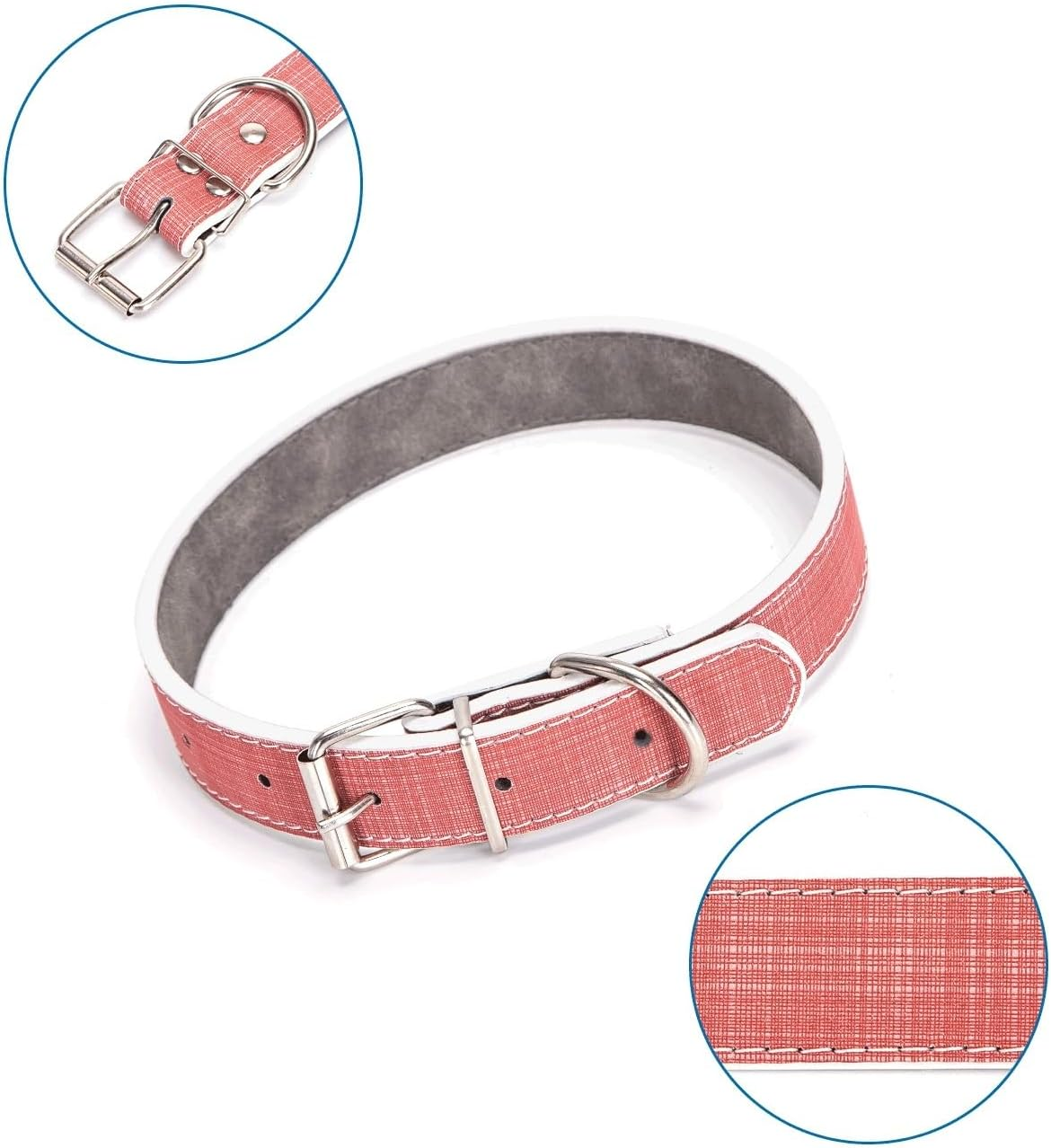 Strong PU Leather Dog Collar, Adjustable and Durable; Ideal for Walking and Pet Training. image number 4