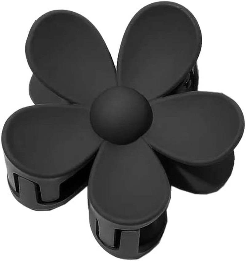 Square Claw Clip Hair Clips for Women.Non-Slip Matte Large Claw Clips for Thick Hair,Medium Hair Claw Clips for Thin Hair,Hair Claws Jaw Clips for Hair(1Ct Rectangular Clips for Hair,Black Hair Clip) - 1Ct Flower, Pink image number 2