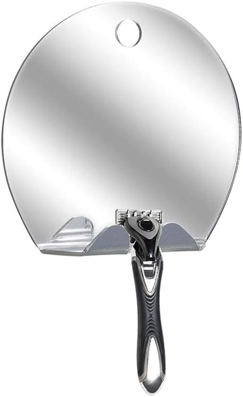 Shower Mirror Travel Mirror Unbreakable Portable Shaving Mirror, Hanging Razor Toothbrush, Round image number 2