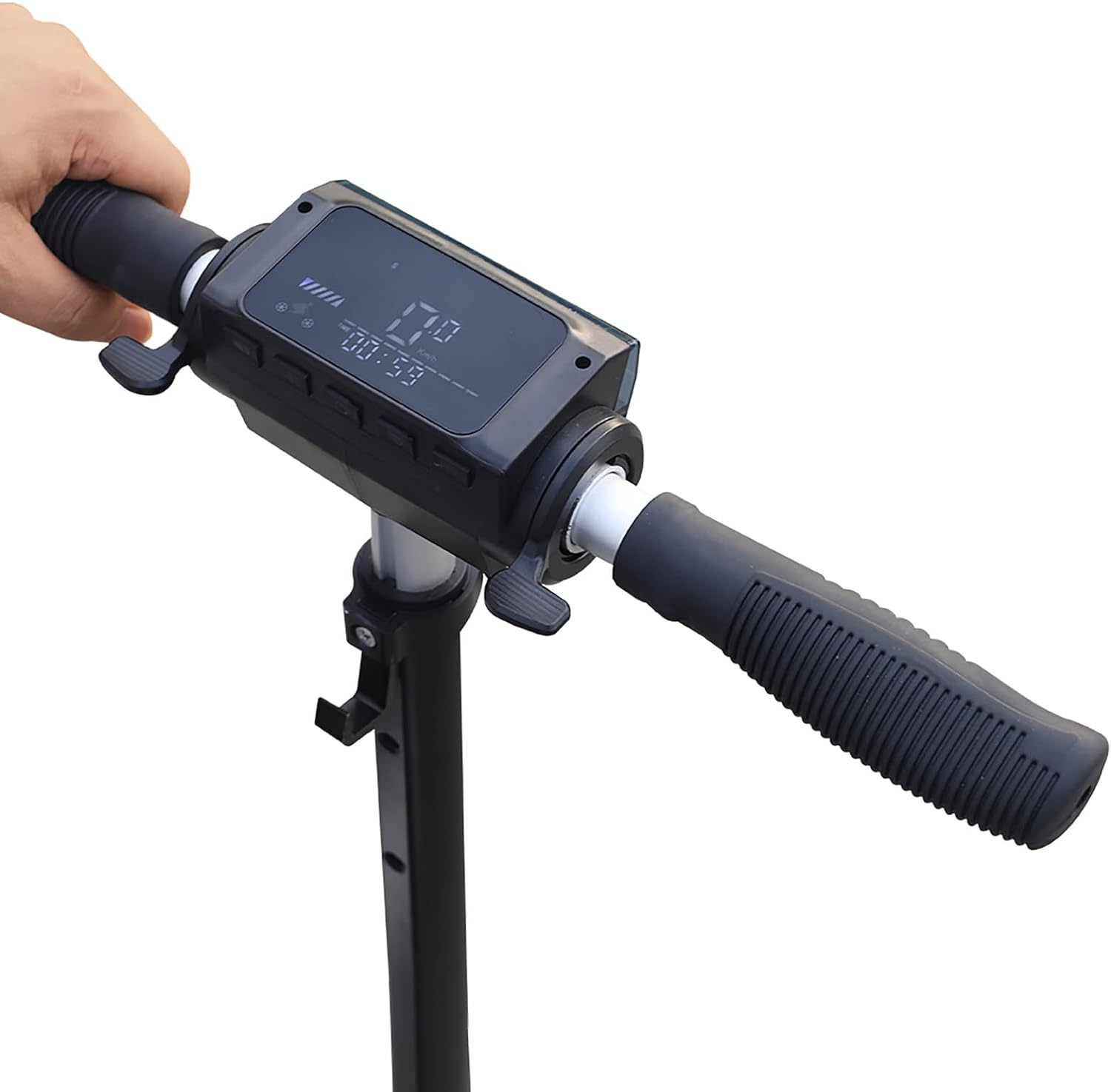 LENOXX Folding Electric Scooter - Rechargeable 350W Motor with Max 20-25 Km Long-Range Battery - 3 Speed Settings, Lightweight Easy Fold-N-Carry Shock Absorption with LED Headlights- Black image number 4