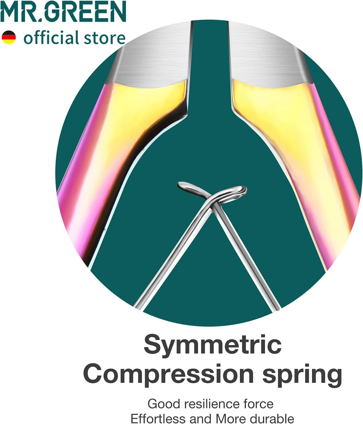 MR.GREEN Cuticle Nippers Gorgeous Colorful Cuticle Scissors Nail Manicure Clippers Trimmer Dead Skin Remover Cutters Beauty Tool (Colored Titanium+Pusher)