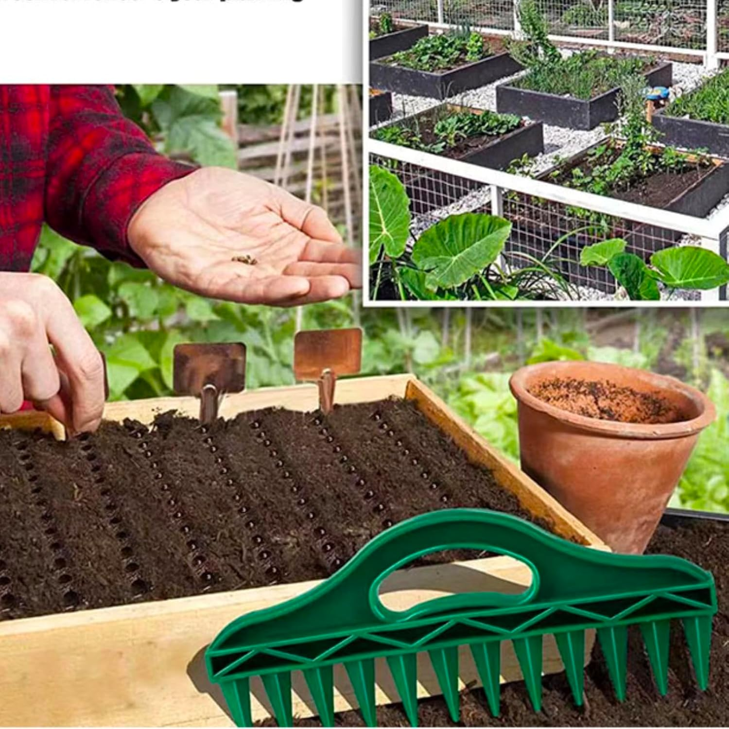 Garden Seed Planting Tool Set, 8-Piece Kit with Seed Spreader and Planting Accessories, Green image number 5