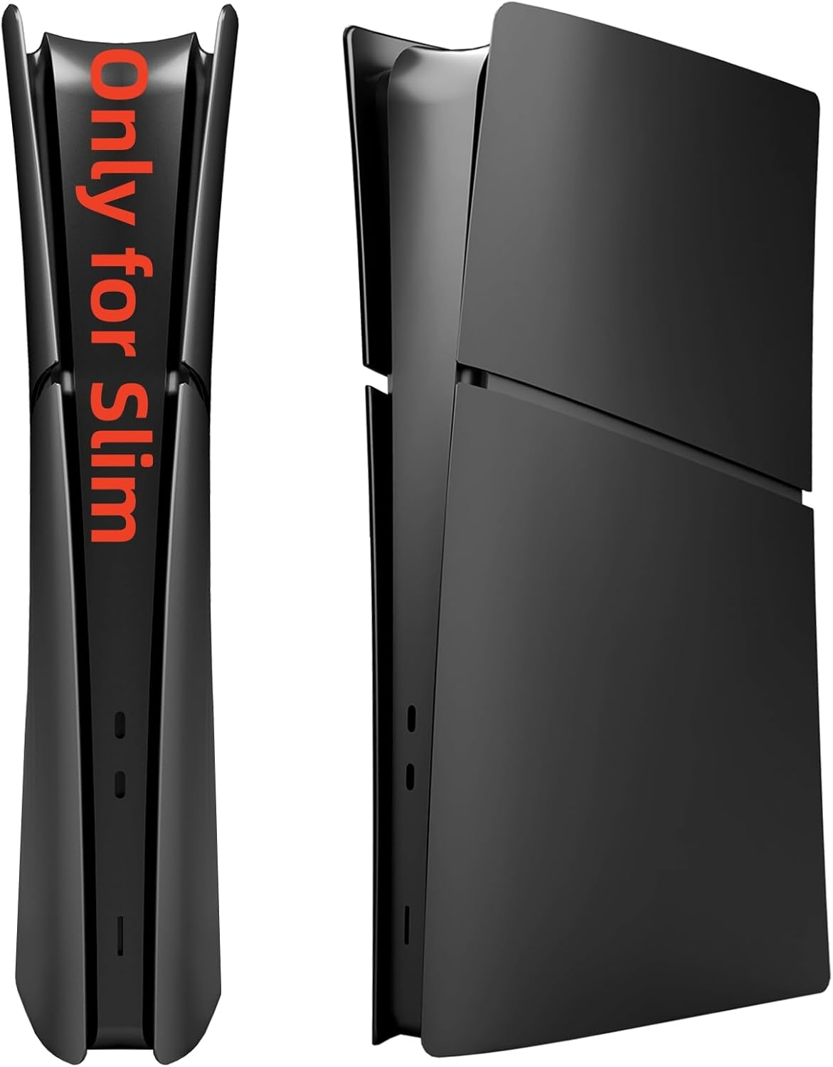 Slim Digital Edition Cover Plates for New PS5 Slim Console, Shell Panels Compatible with New Playstation 5 Slim Accessories Protective Replacement Faceplate (Black)