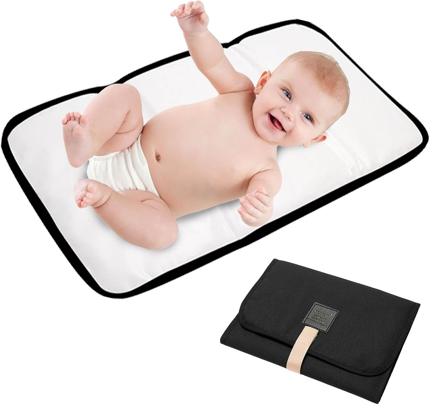 Nappy Changing Mat - Foldable Changing Pad | Waterproof Baby Change Pad, Comfortable Travel Baby Change Pad, Baby Diaper Changing Pads with Magic Stickers for Travel Trips Outings Journeys