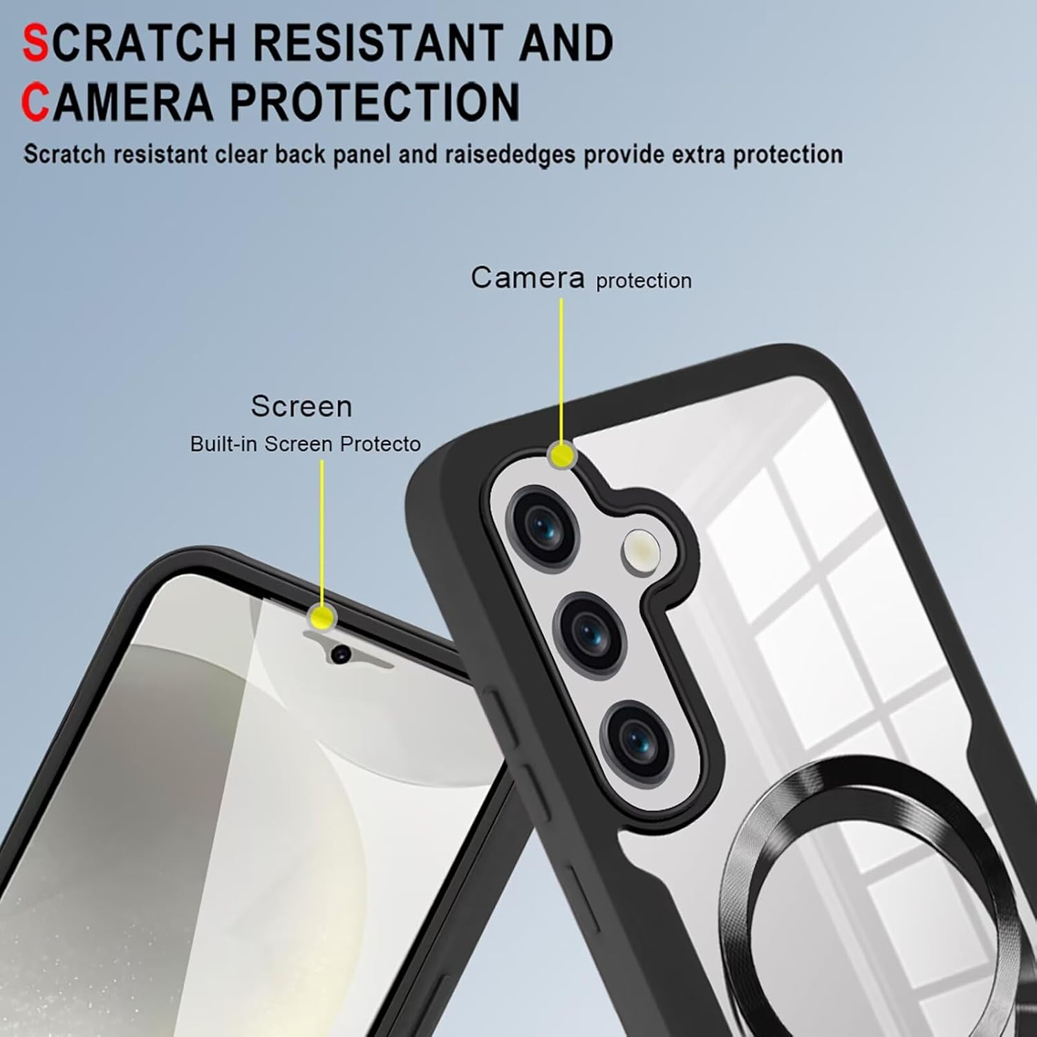 ILING Clear Case for Samsung Galaxy A17 5G/4G, Compatible with Magsafe Magnetic Suction, 360&deg; Full Body Protection Hard PC Silicone Shockproof Cover with Built-In Screen Protector (Green) image number 2