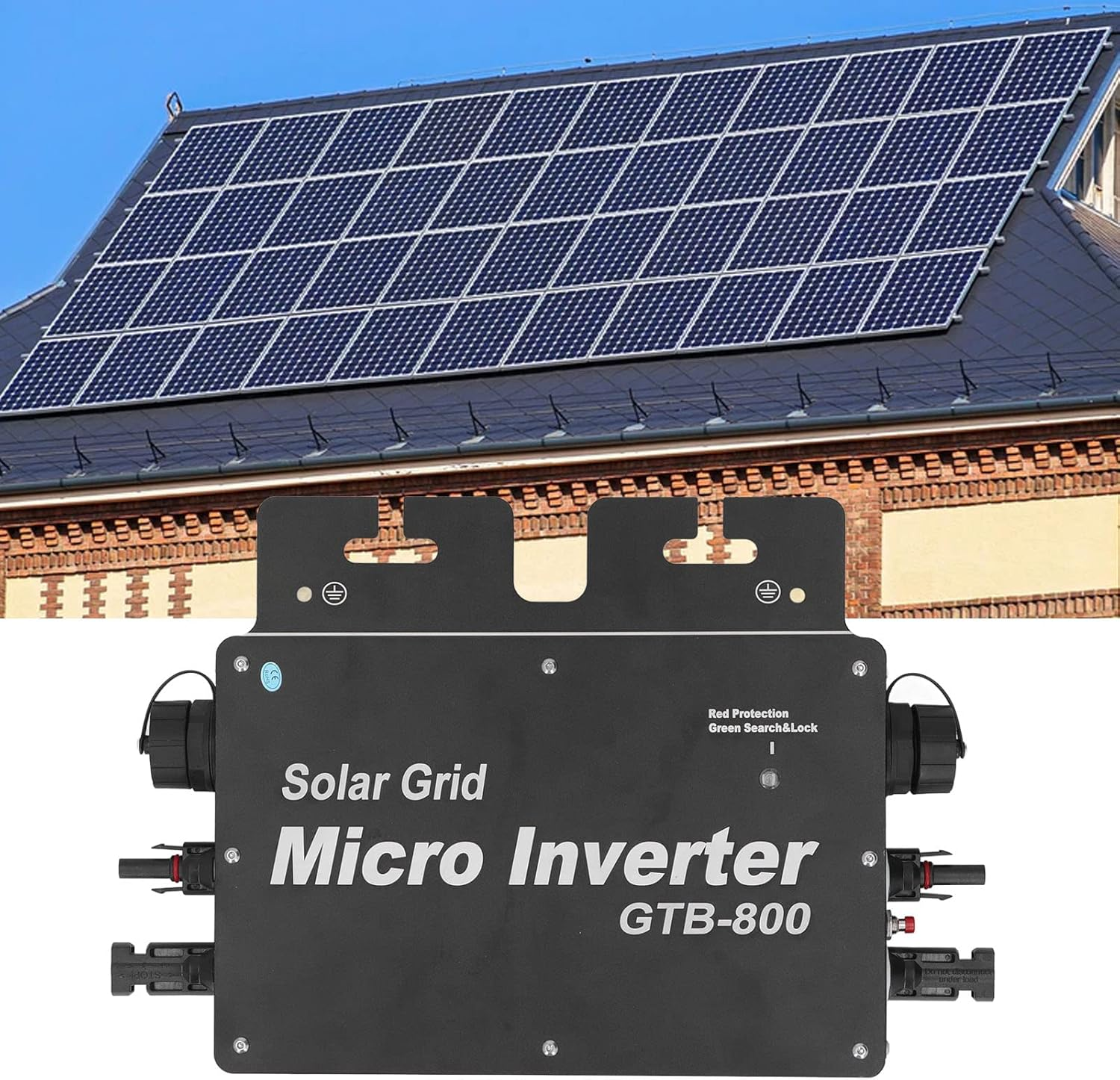 Marhynchus 800W Solar Inverter Wifi Control Automatic Identification Power Inverters DC to AC 120V Solar Grid Tie Micro (AU Plug) - Silver image number 2