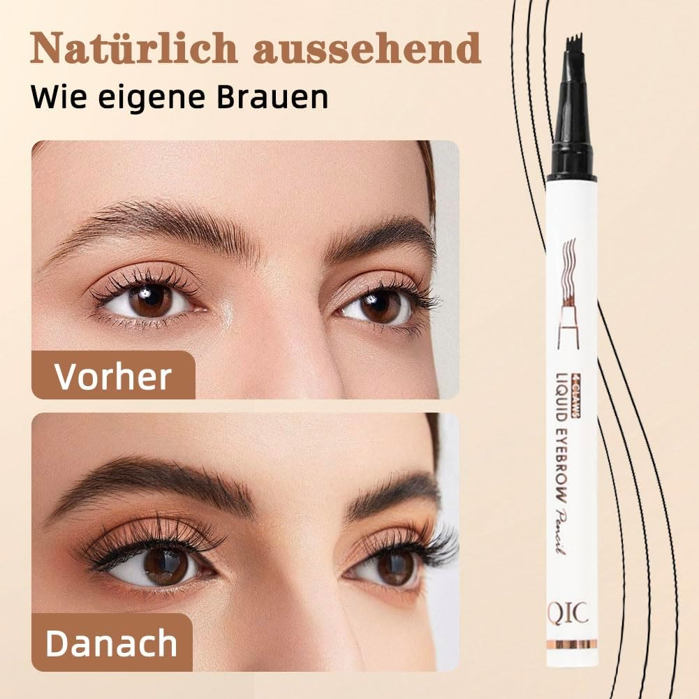 Pack of 2 Magic Microblading Eyebrow Pencil with 4 Micro Fork Tips, Smudge-Proof Eyebrow Colour, Provides Natural Looking, Defined Eyebrows image number 2