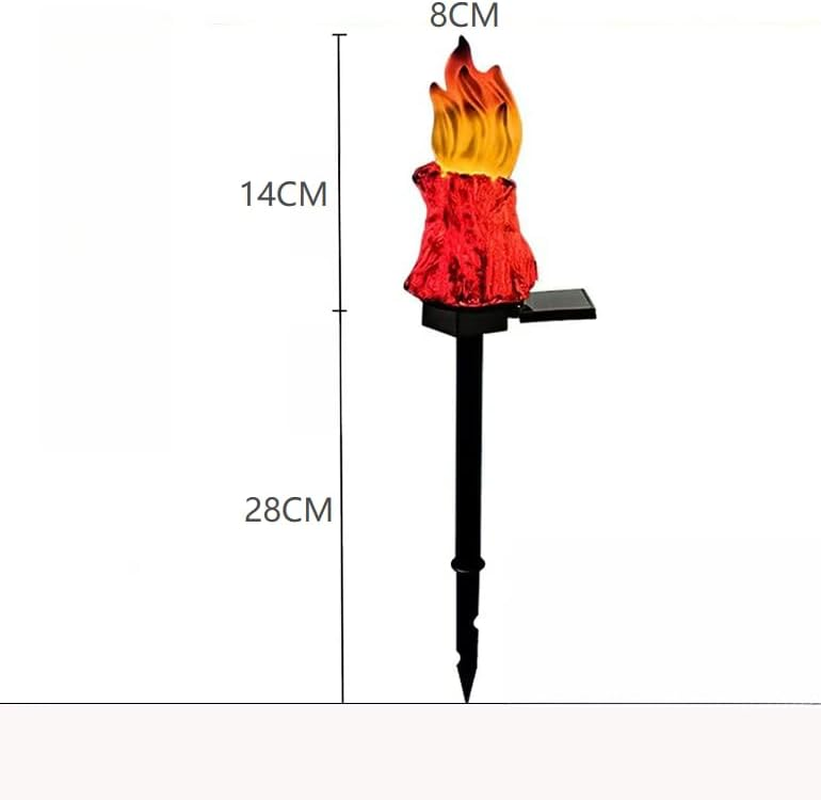 YZYOE Solar Powered Red Bonfires Lights, Garden Decorative Resin Cute Red Torch Floor Lamp, Wireless Dusk to Dawn LED Lights, Waterproof