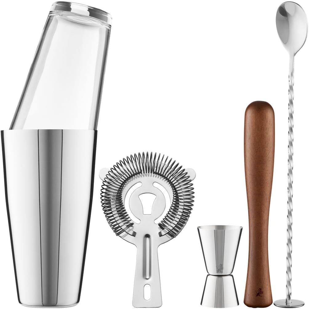 Maxwell & Williams Cocktail & Co Boston Cocktail Shaker Set of 5 Gift Boxed image number 1