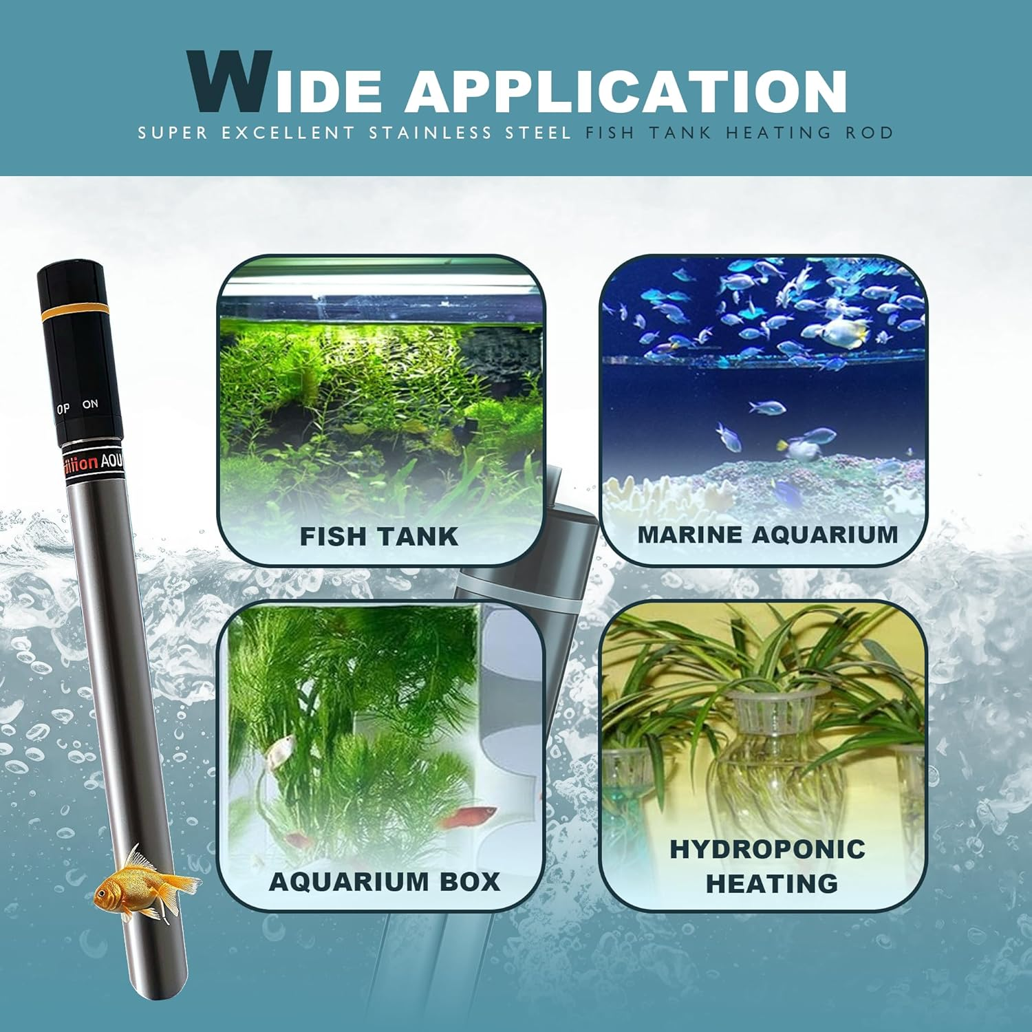 STRONGBERRY Aquarium Heater, 300W Fish Tank Heater with LED Digital Display & Multiple Protections, Submersible Aquarium Heater for 120-150L Fish Aquarium Tank image number 1