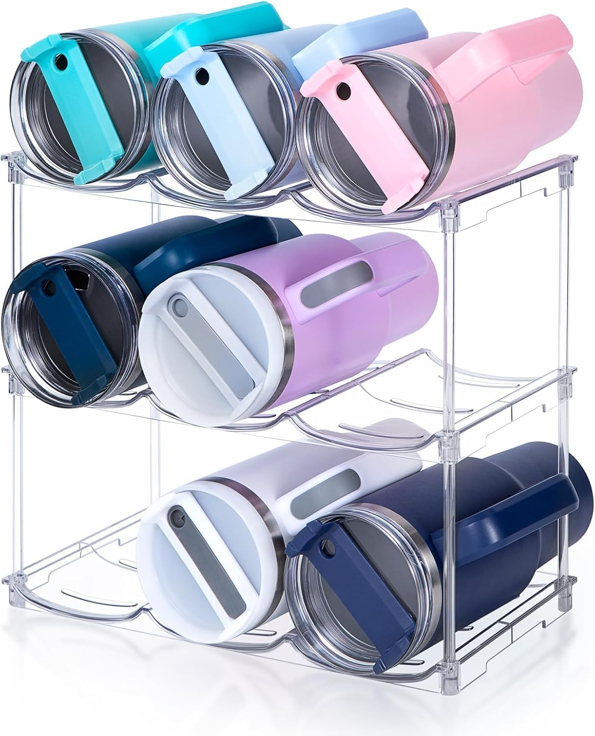 Stackable Water Bottle Stanley 40 Oz Tumbler, Water Bottle Holder for Cabinet, Pantry Kitchen Organizers and Storage for Stanley Cup Accessories, Tumbler Organizer and Wine Rack (3) image number 4