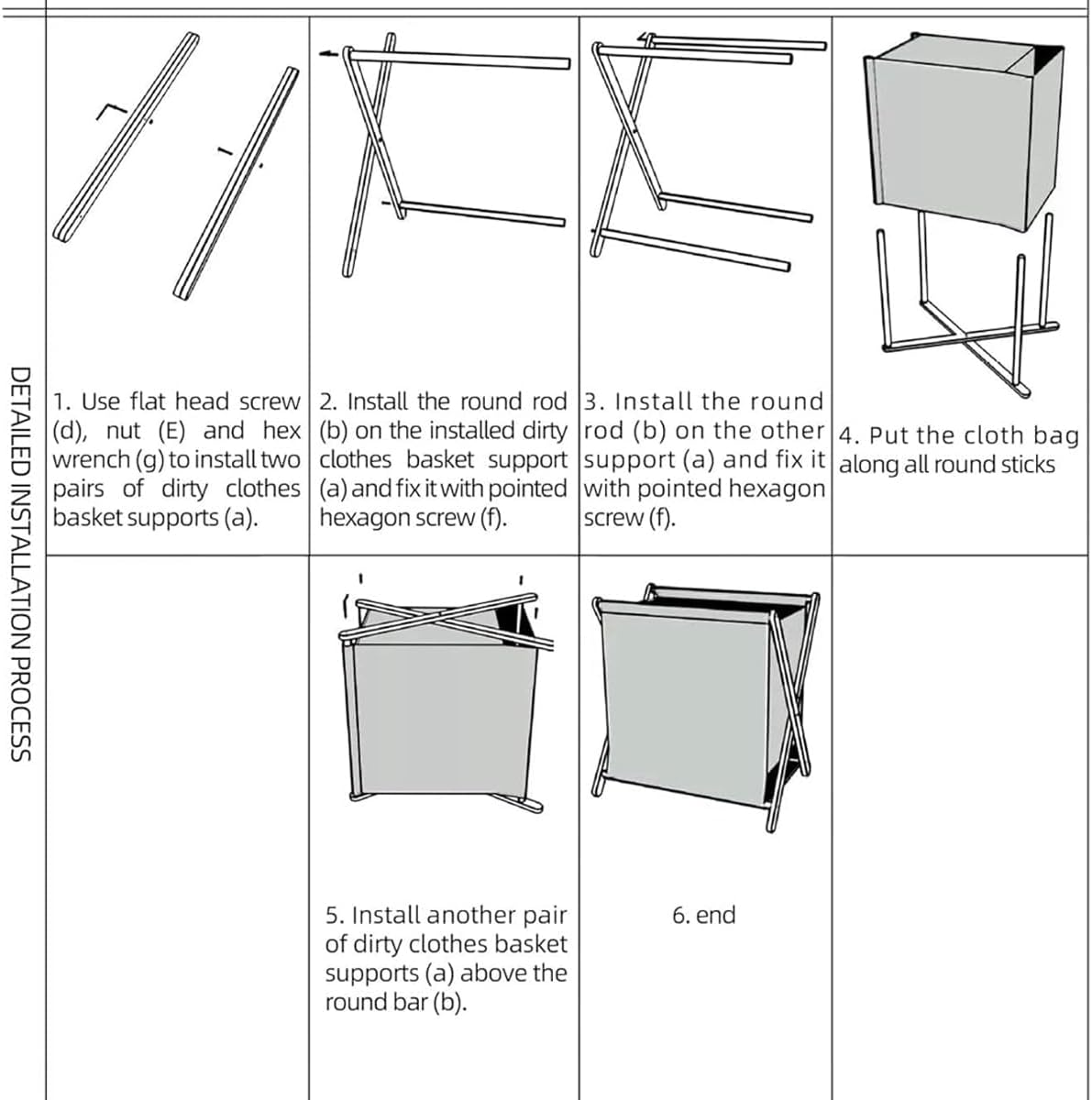 AIMALL Foldable Laundry Basket with Solid Wood Frame, Breathable Fabric, Large Capacity for Bathroom and Bedroom, Detachable Design, 3 Sizes image number 4