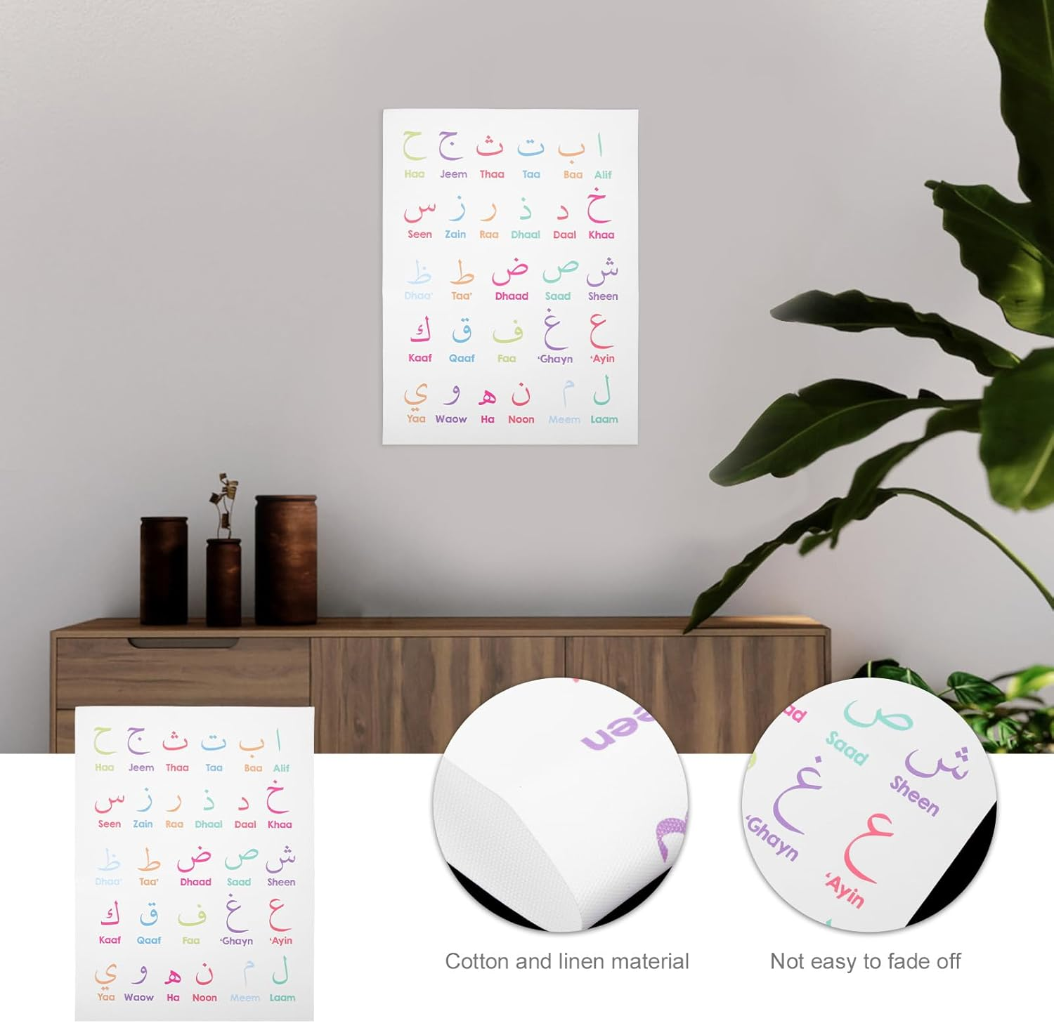 Alphabet Poster for Boy Girl Educational Wall Chart for Early Learning and Preschool Decor Letter Learning Poster for Playroom and Nursery Decoration image number 4