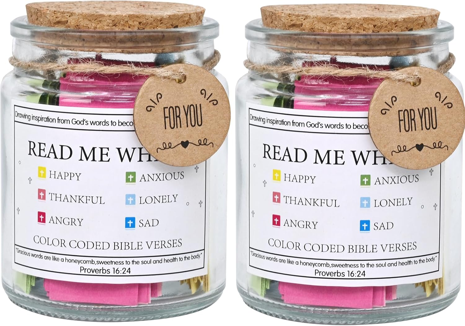 Bible Verse Jar for Emotions, Birthday Friendship Gifts for Women, Christian Christmas Gifts for Women, Read Me When Bible Jar, Faith Based Birthday Graduation Gift, Gift for Mom image number 3