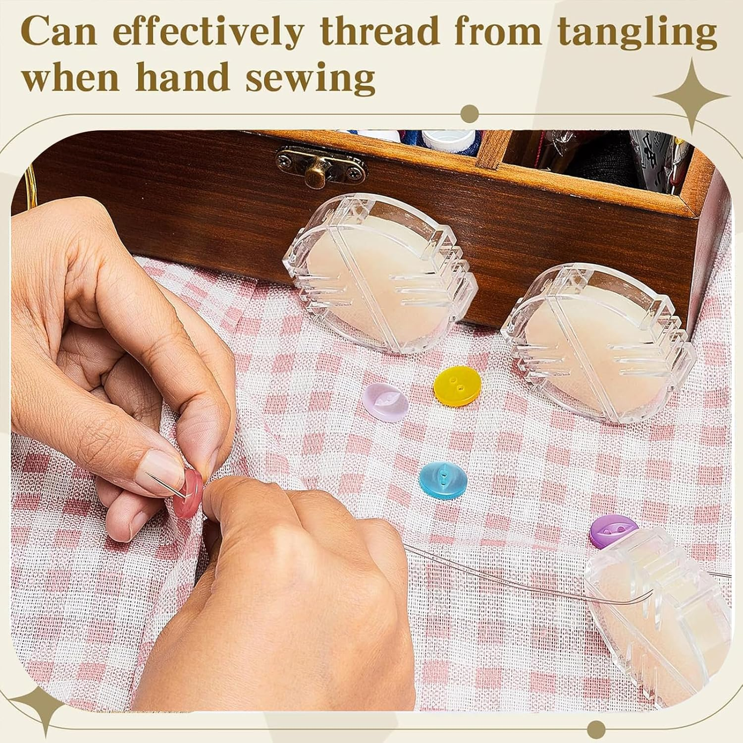 Hunken 6 Pack Beeswax Thread Conditioner, Sewing Wax for Hand Sewing & Embroidery, Smooth Wax with Storage Box for Thread Strengthening and Fraying Prevention (Yellow and White) image number 5