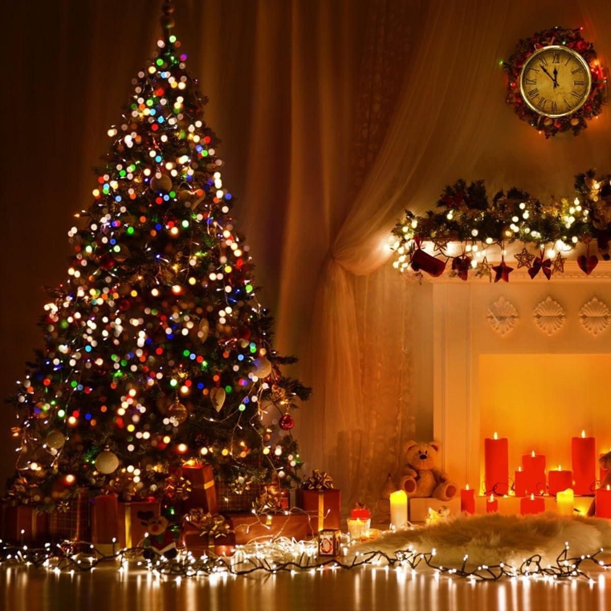 Christmas Lights, 30M 300Leds Outdoor Christmas String Lights Waterproof with 8 Modes for Xmas Tree/Party/Garden/Wedding Indoor/Outdoor Garden Decorations (Warm Light) - Multi-Colors image number 2