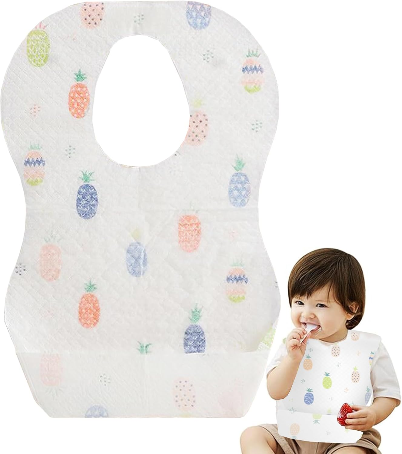 Baby Disposable Bibs-Individually Packaged, 50PCS Disposable Bibs for Toddlers,Baby Bibs for Eating,Convenient Travel Friendly