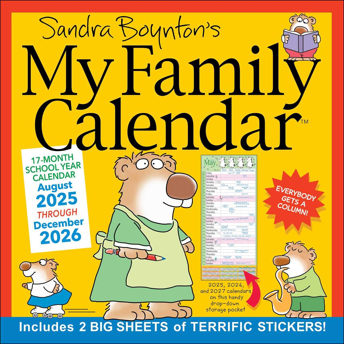 Sandra Boynton'S 17-Month 2025-2026 My Family Wall Calendar image number 2