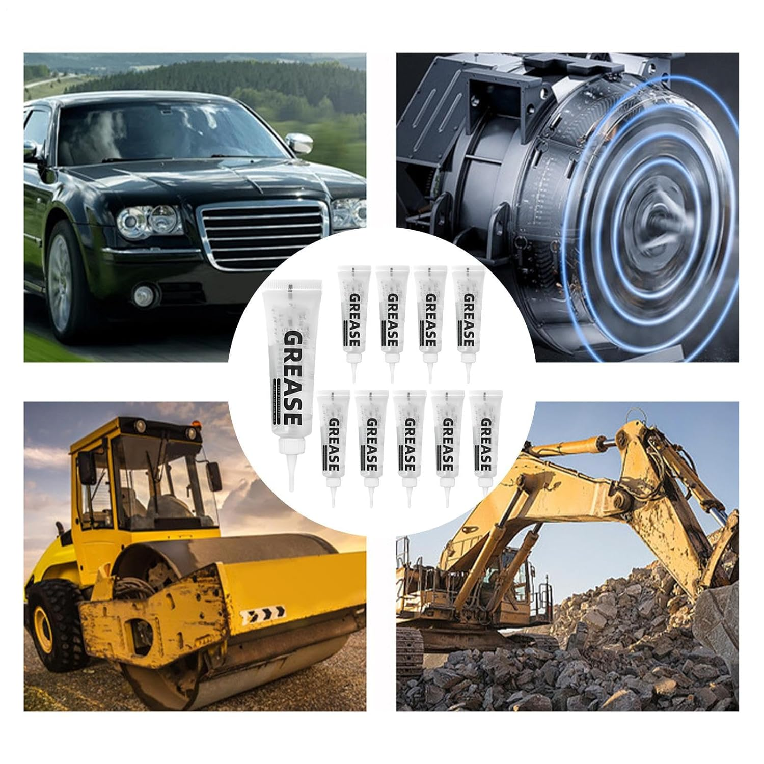 Wheel Bearing Grease,10 Piece High-Temperature Lubricant - Lubricant for Car Door,For Brake Door Garage Chain Trailer Machinery Gears image number 2