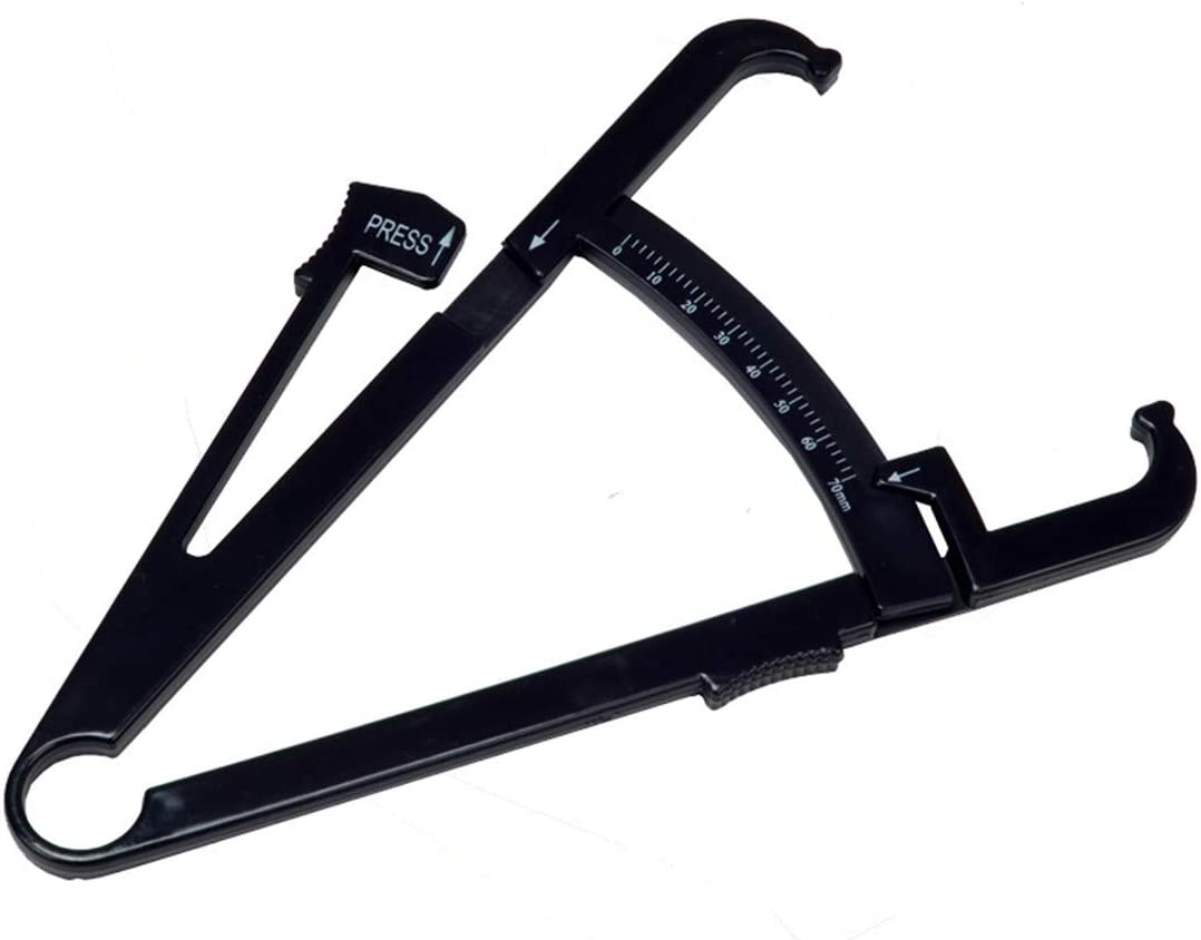 Hemeraphit Personal Body Fat Tester Body Calculator Caliper Fitness Clip Fat Measurement Tool with Slim Chart Keep and Skinfold Test Instrument