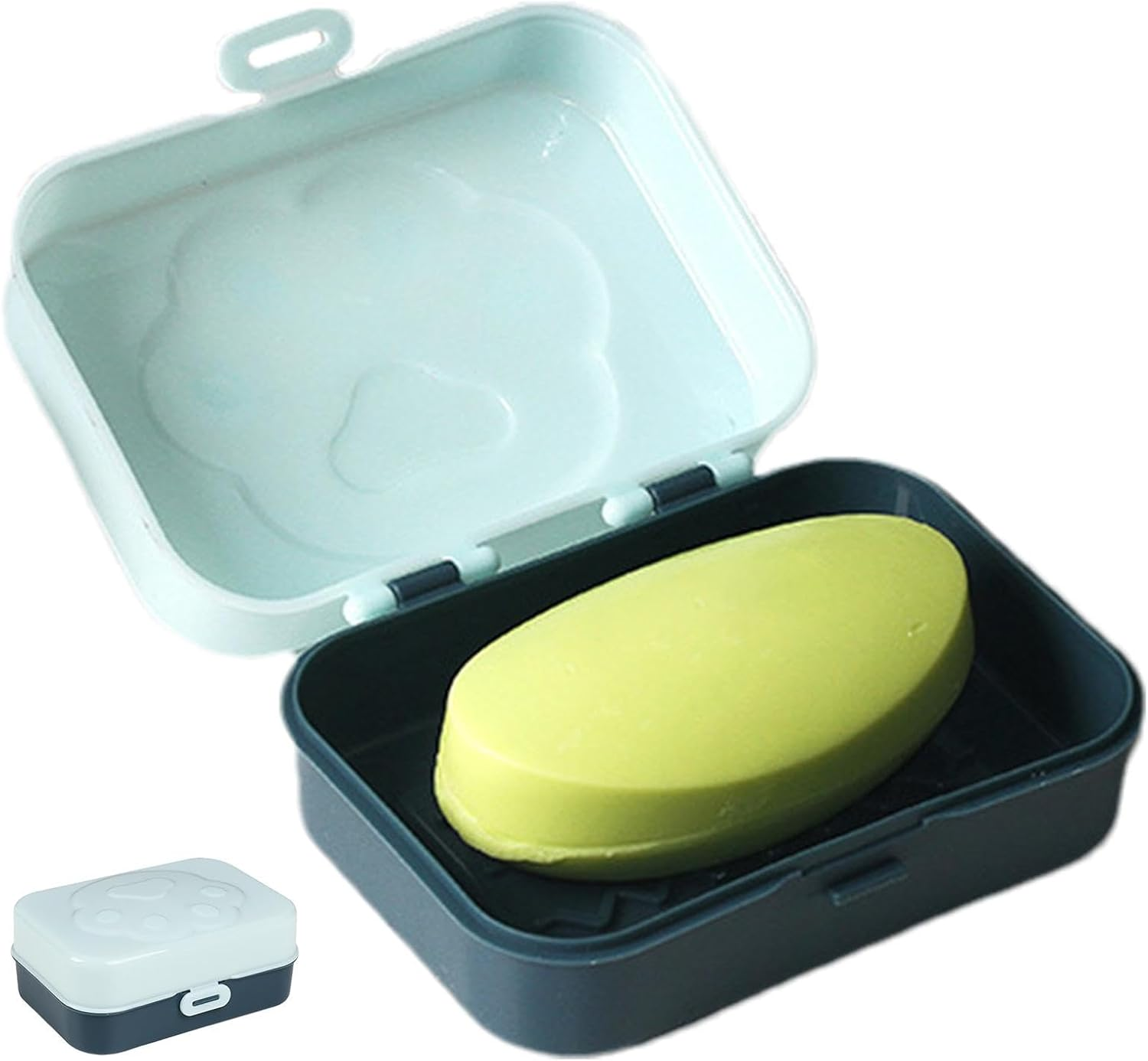 Lueear Shampoo Bar Holder Travel Case | Cleaner Bar Washing Holder | Body Cleaning Bar Drain Box for Gym Cat Paw Design with Sealing Lid image number 5