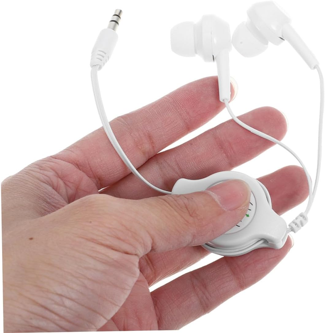 Kisangel 2Pcs Retractable In-Ear Earphones with Elastic Stretch Design Noise Reduction Lightweight Portable Earbuds for Travel Workout and Everyday Use image number 6