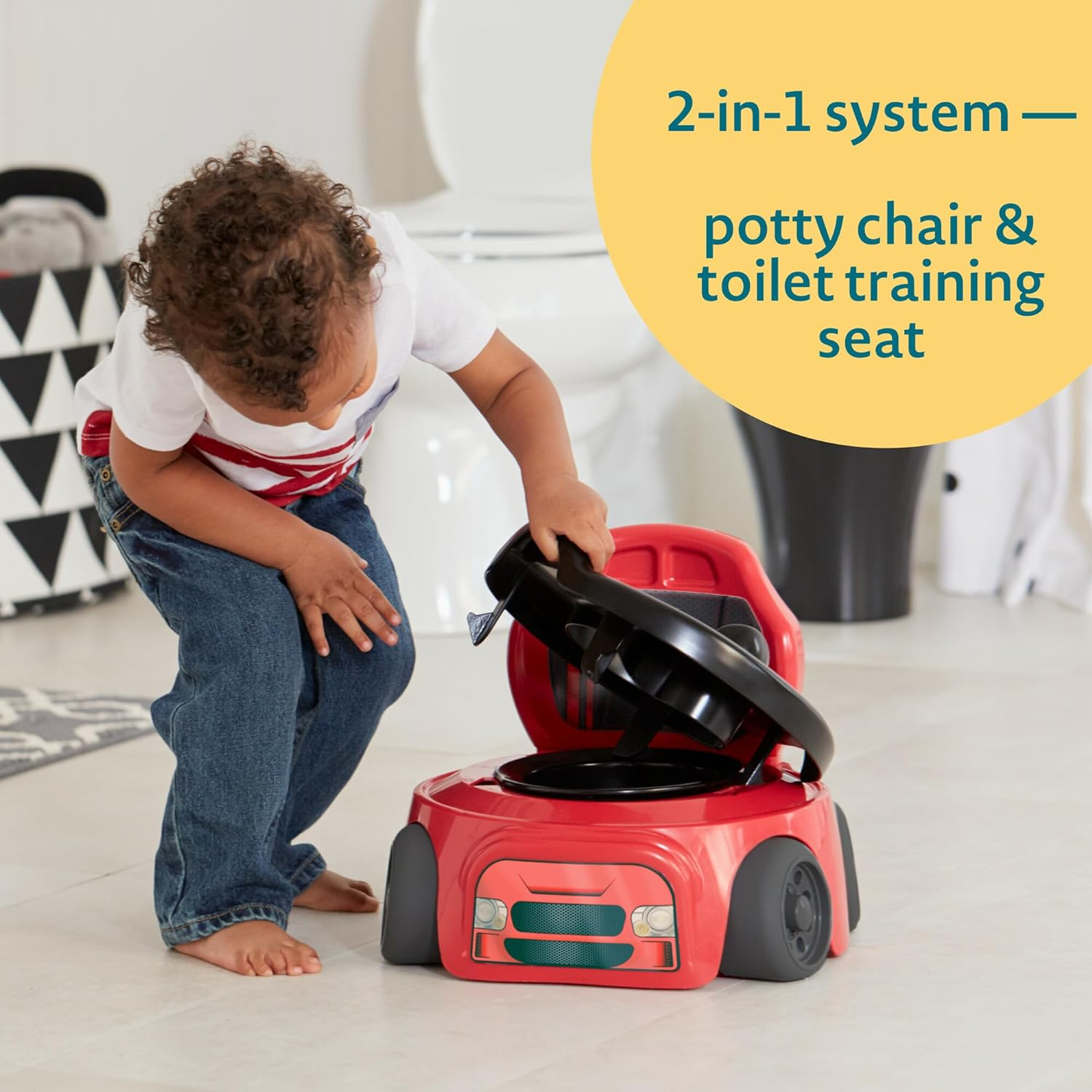 The First Years Training Wheels Racer Potty System | Easy to Clean and Easy to Use Potty Training Seat image number 2