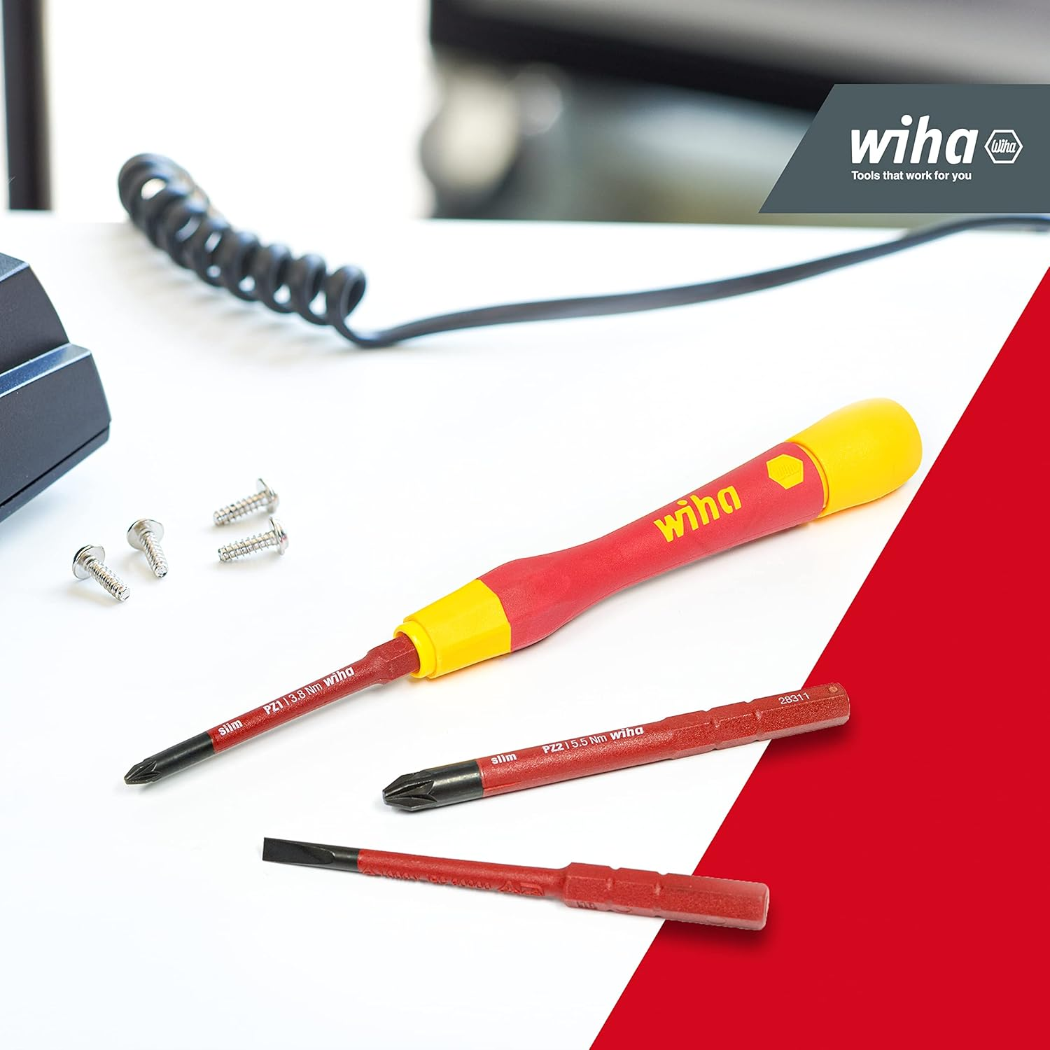 Wiha Slimvario Picofinish Electric Fine Screwdriver 4-Piece Set