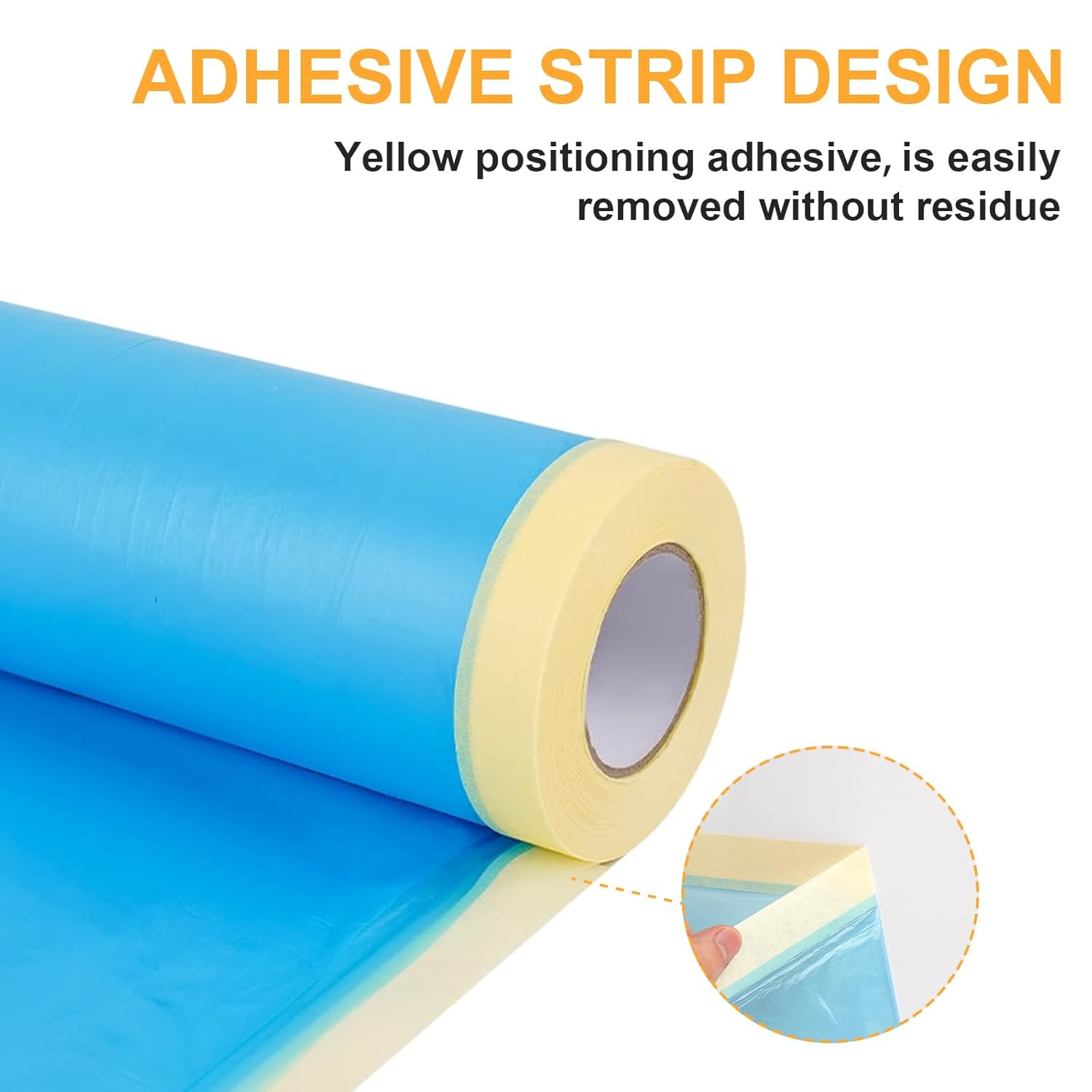 LLPT Tape and Drape Pre-Taped Masking Film | 2 Rolls | Self-Adhesive Painting Drop Film | Plastic Dust Sheets for Decorating, Cars Painting| (CMF240) | 240Cm(Unfolded) X 25M image number 6