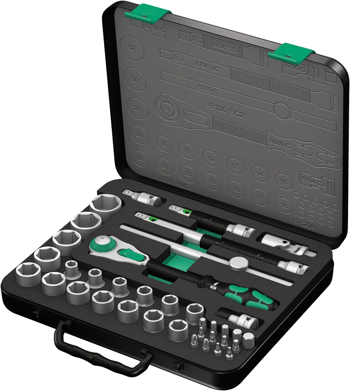 Wera 003533 8100 SA 2 Zyklop Ratchet Metric Socket Wrench 42 Piece Set, 1/4 Inch Drive image number 5