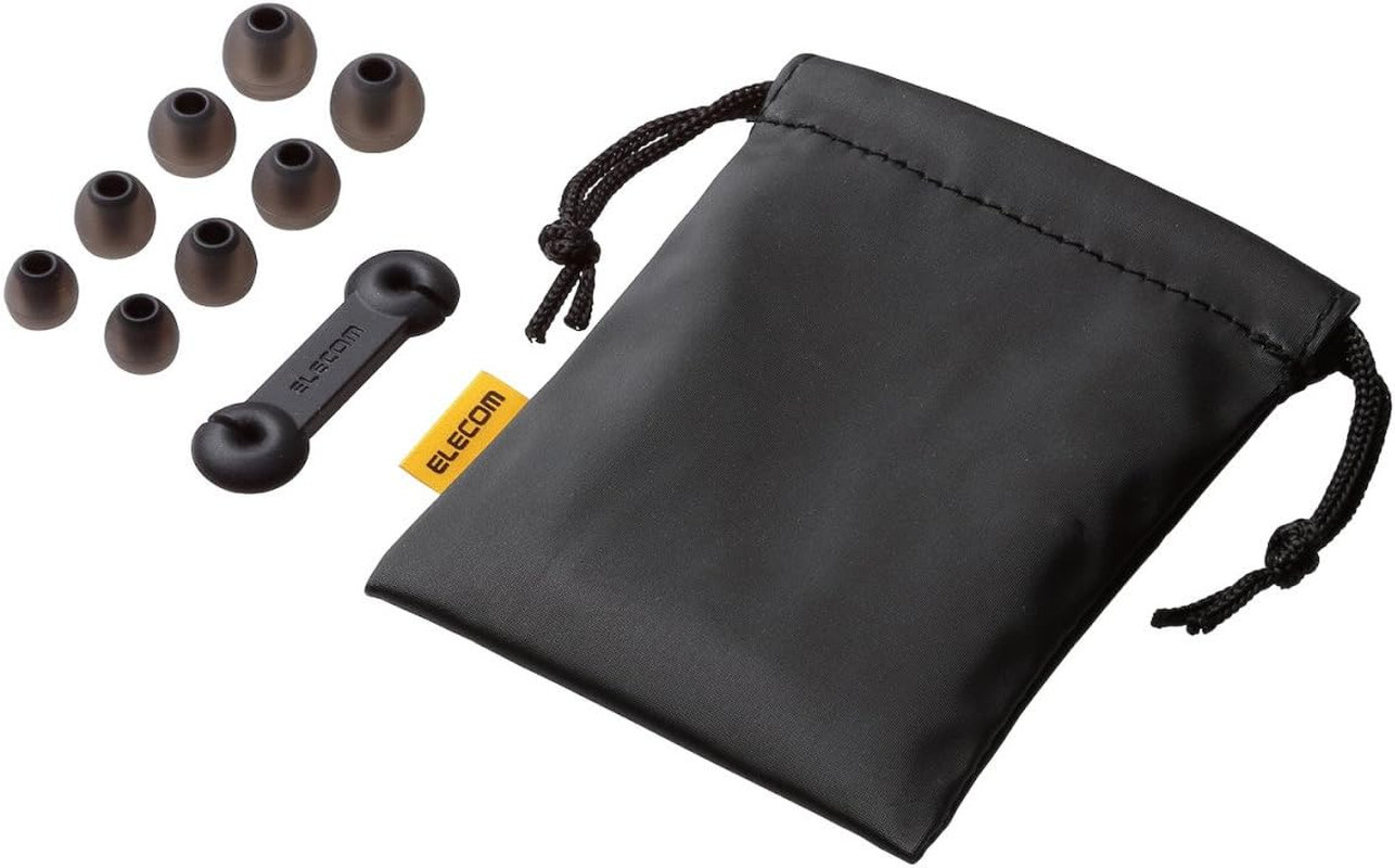 Elecom EHP-GB100MBK Stereo Earphones, Canal, 0.4 Inches (10 Mm), Driver with Microphone, Heavy Bass, Black