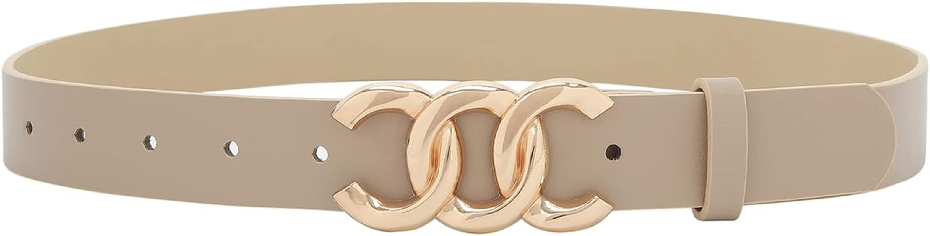 Pettata Women Belt for Jeans Dress Cinch Waist Belt for Ladies Faux Leather Belt with Gold Buckle image number 6