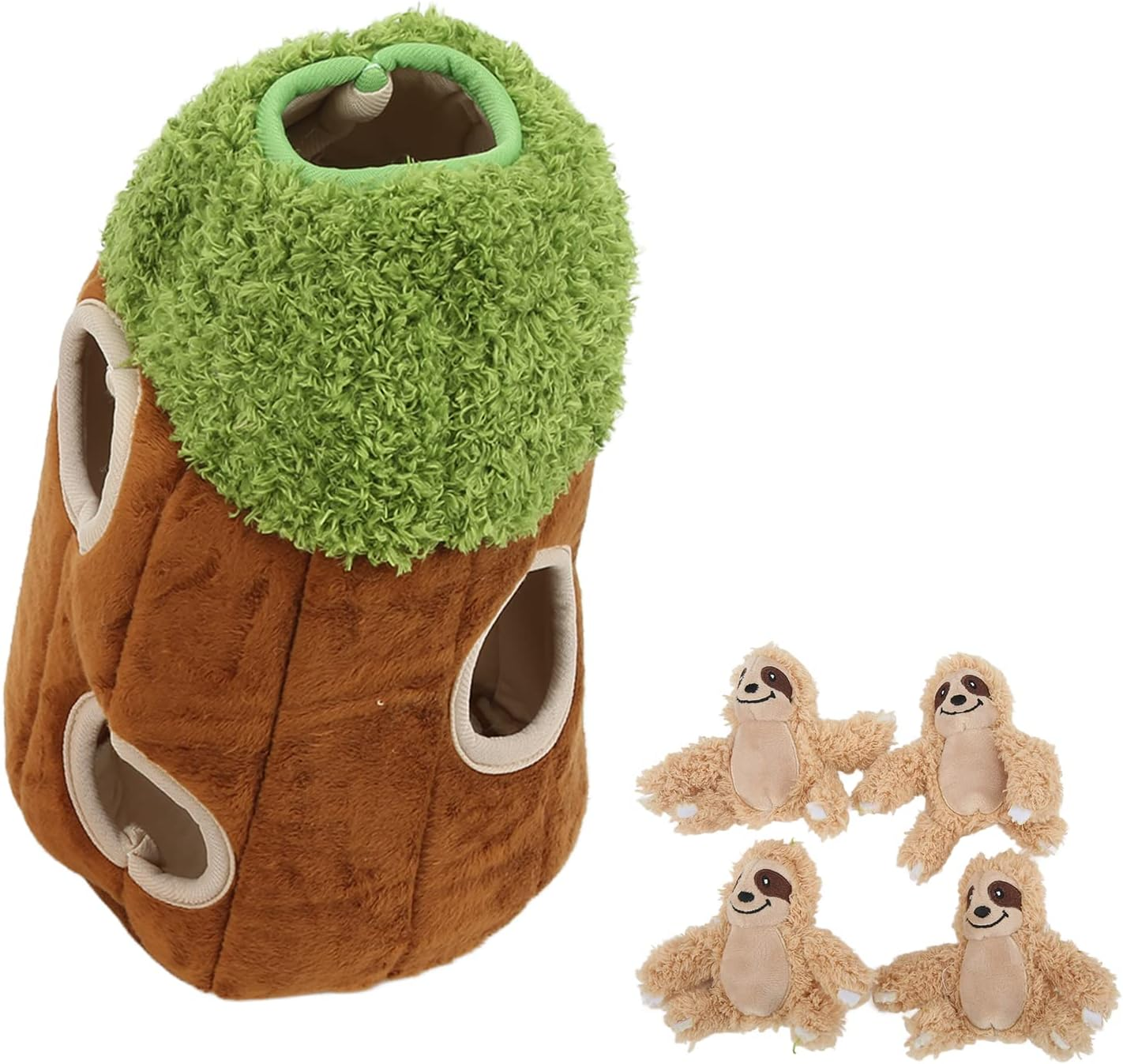 Delightful Sloth Hideaway Puzzle Toy Interactive Squeaky Seek and Find Game for Dogs Stimulating Plush Toy for Smart Pups Perfect for Solo or Interactive Play Sessions image number 6