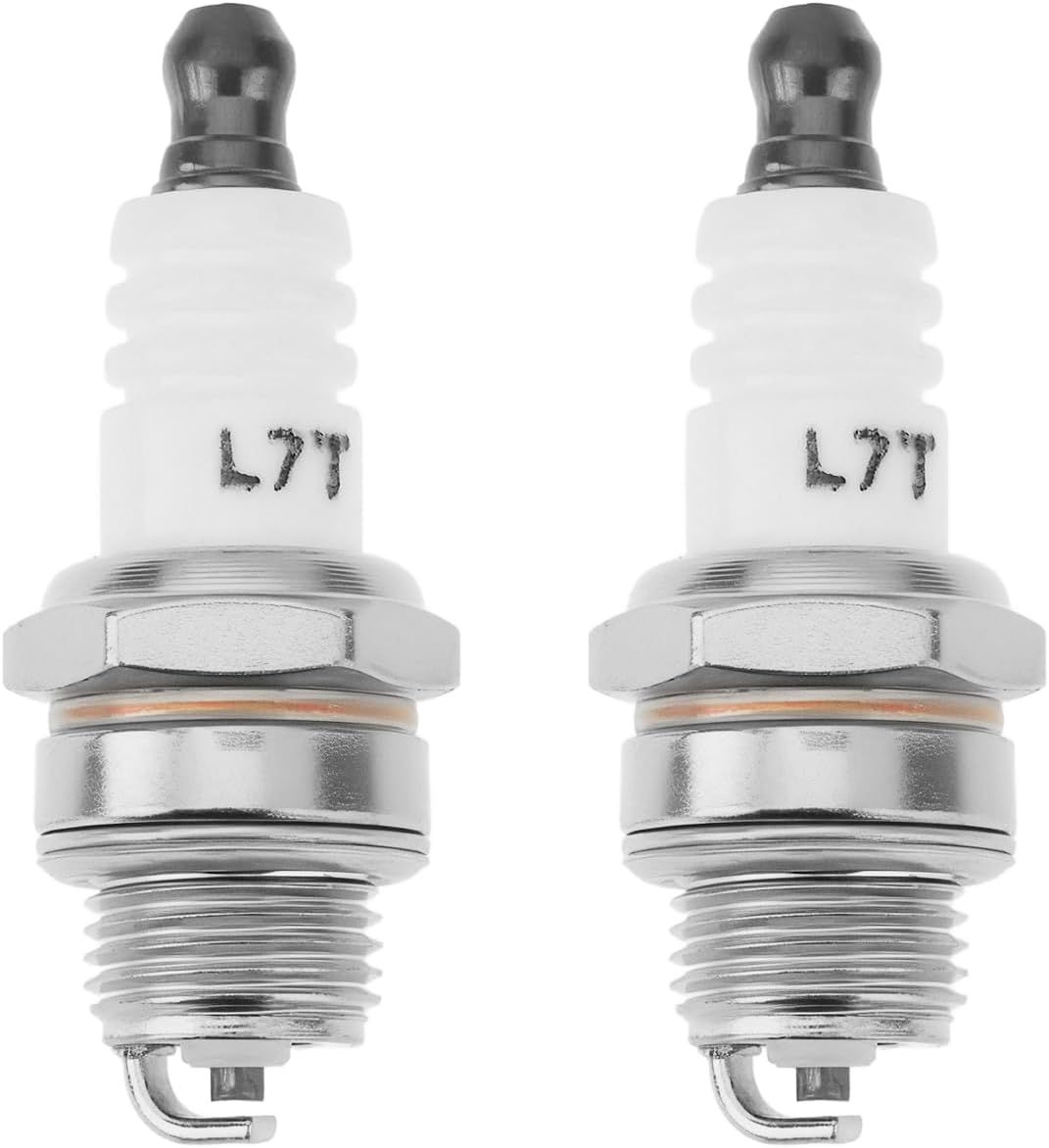 LT Easiyl 2Pcs Lawnmower Spark Plug Replacement Part 577484001 HQT-1 Suitable for Gasoline Chain Saw Hedge Trimmer Compatible with Husqvarna BPM7RA image number 2