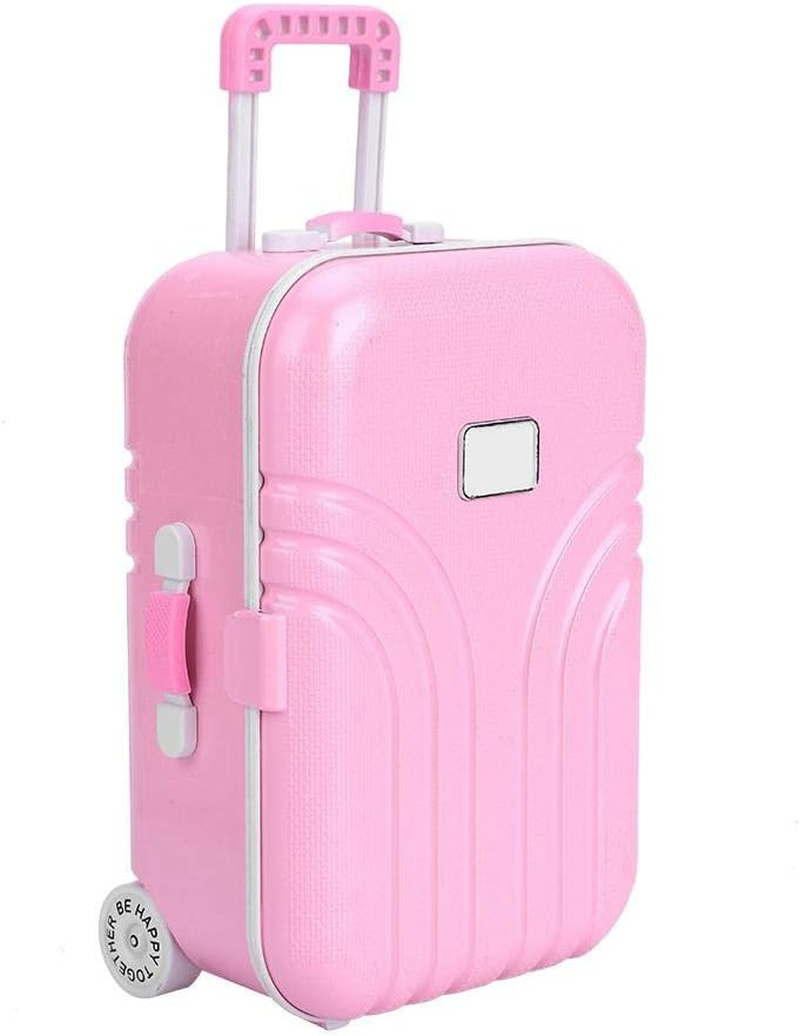 Caredy Mini Luggage Box, Wheeled Suitcase, Sturdy and Durable Suitcase Toy, Baby Toy, Kids, Pink