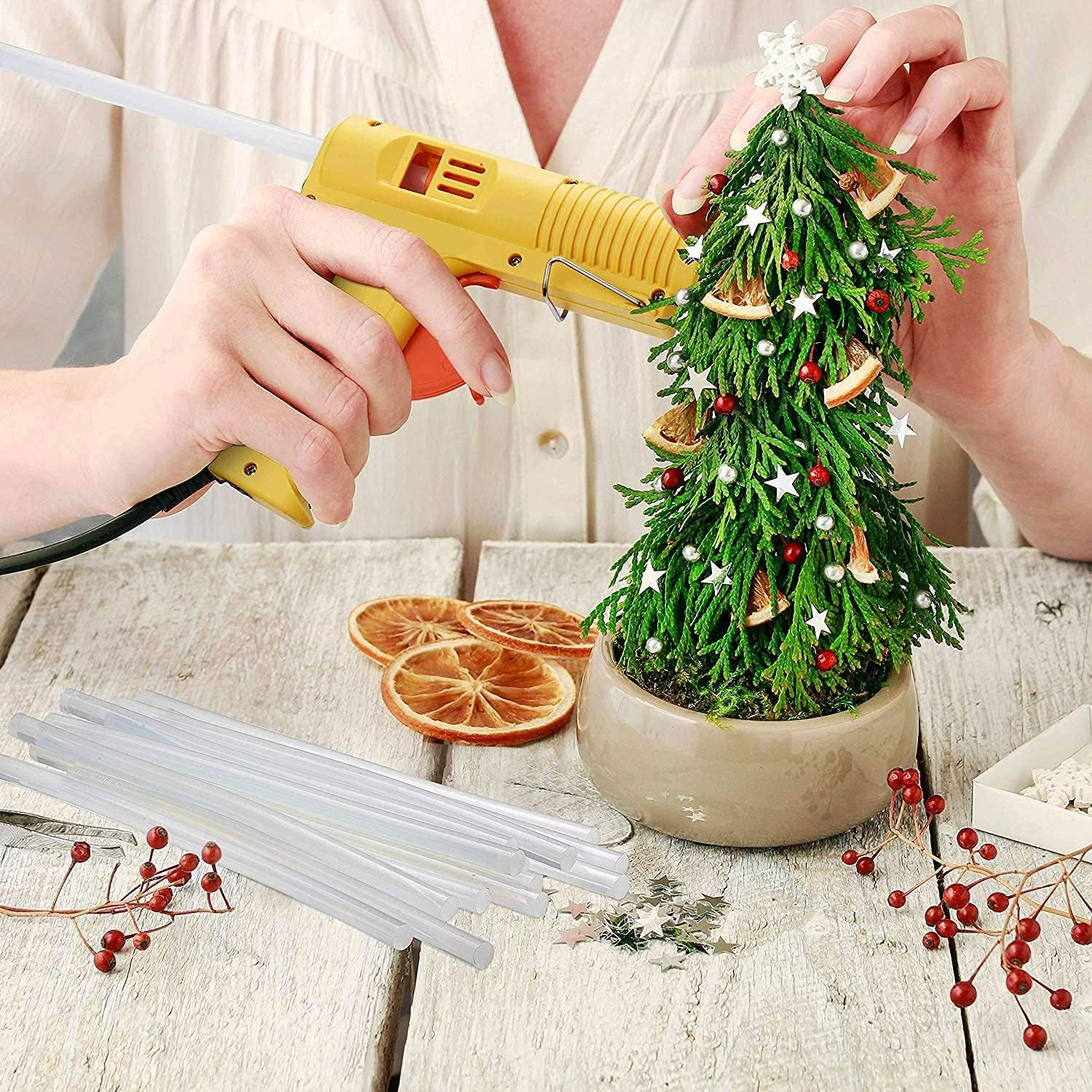 50Pcs Hot Melt Glue Sticks,0.27 X 3.93 Inch /(0.7Cmx10Cm) Hot Melt Glue Sticks, Dent Repair Tool Glue Gun Sticks for DIY, Decoration, Car Dent Repair(Transparent) image number 1