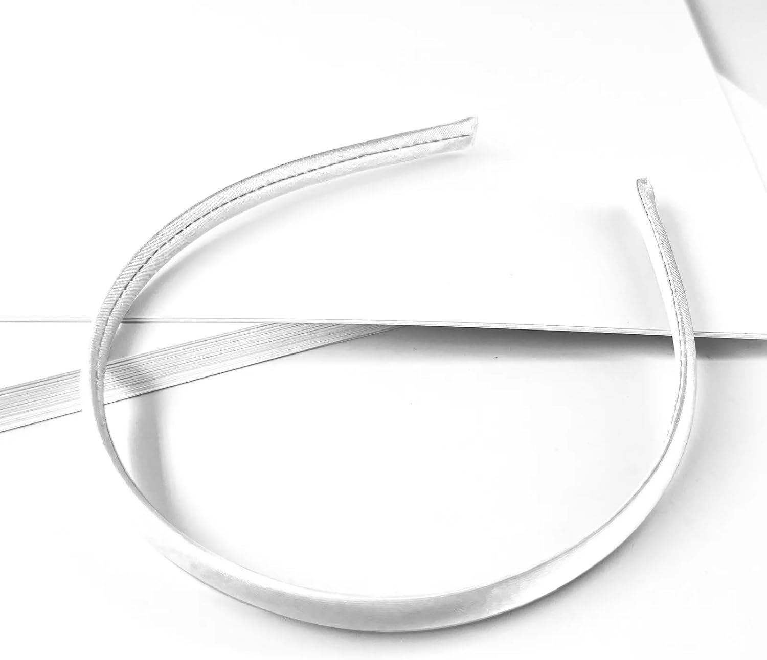 Plain Satin Headband Hair Accessories School Girls Hair Band,10Mm,3Pcs in a Pack (Navy Blue, One Size) - Black image number 5