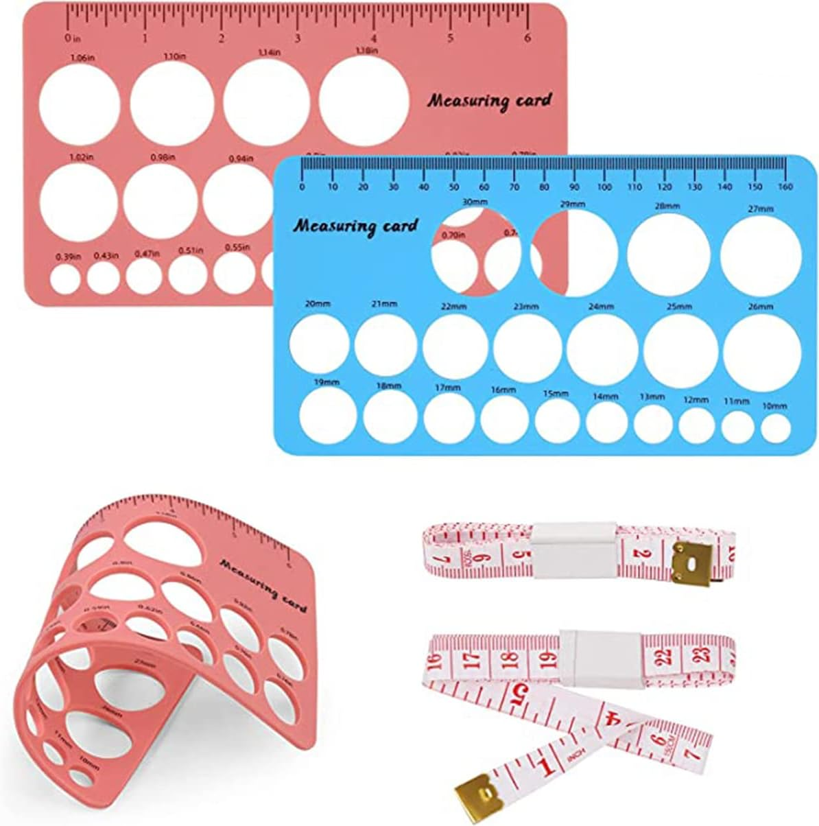 4 Pcs Nipple Rulers, Nipple Ruler for Flange Sizing Measurement Tool, Soft Silicone Flange Size Measure for Nipples Breast Flange Measuring Tool New Mothers Musthaves (Pink+ Blue) image number 1